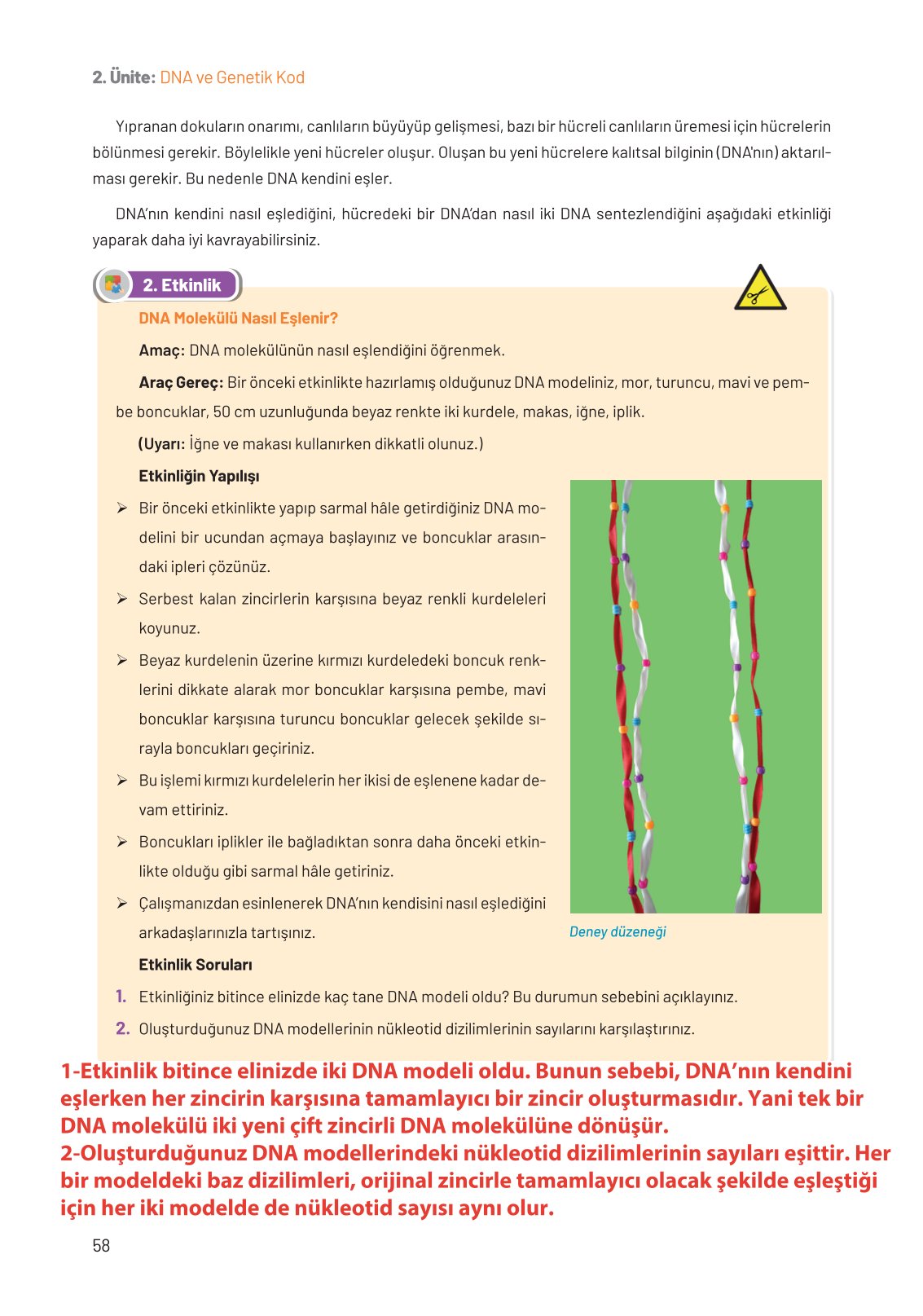 8. Sınıf Hecce Yayıncılık Fen Bilimleri Ders Kitabı Sayfa 58 Cevapları 8. Sınıf Hecce Yayıncılık Fen Bilimleri Ders Kitabı Sayfa 58 Cevapları