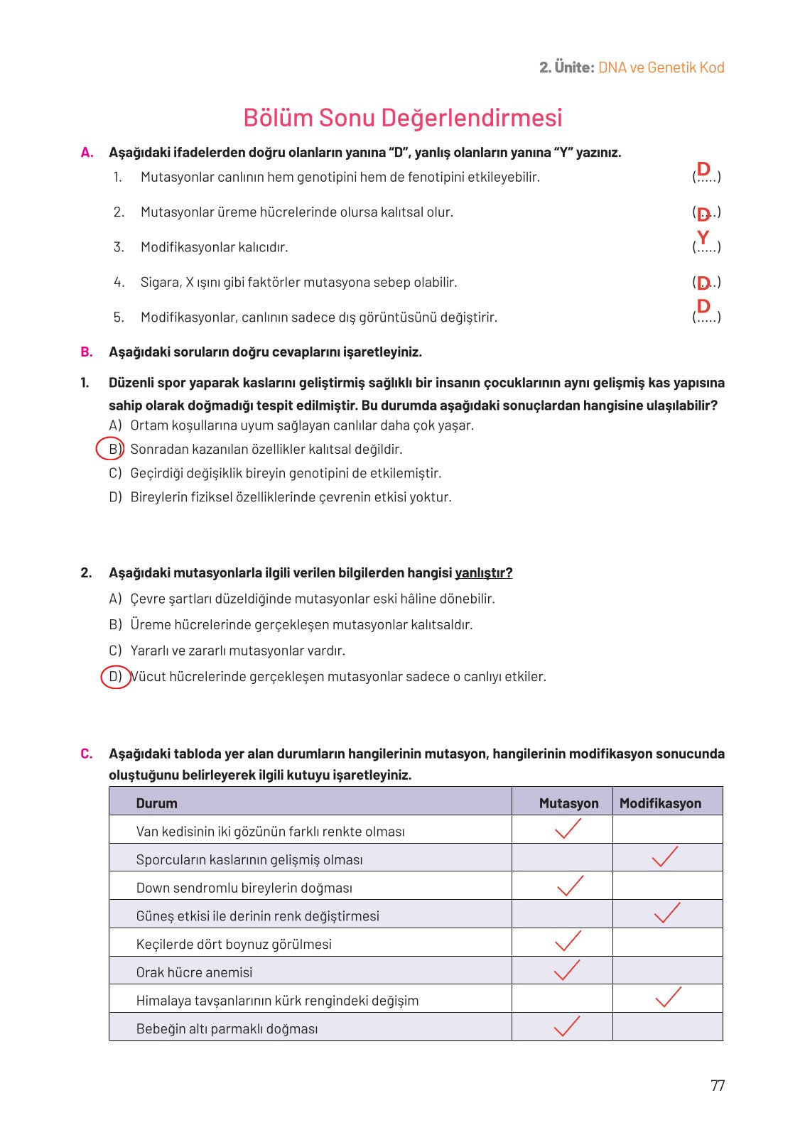 8. Sınıf Hecce Yayıncılık Fen Bilimleri Ders Kitabı Sayfa 77 Cevapları