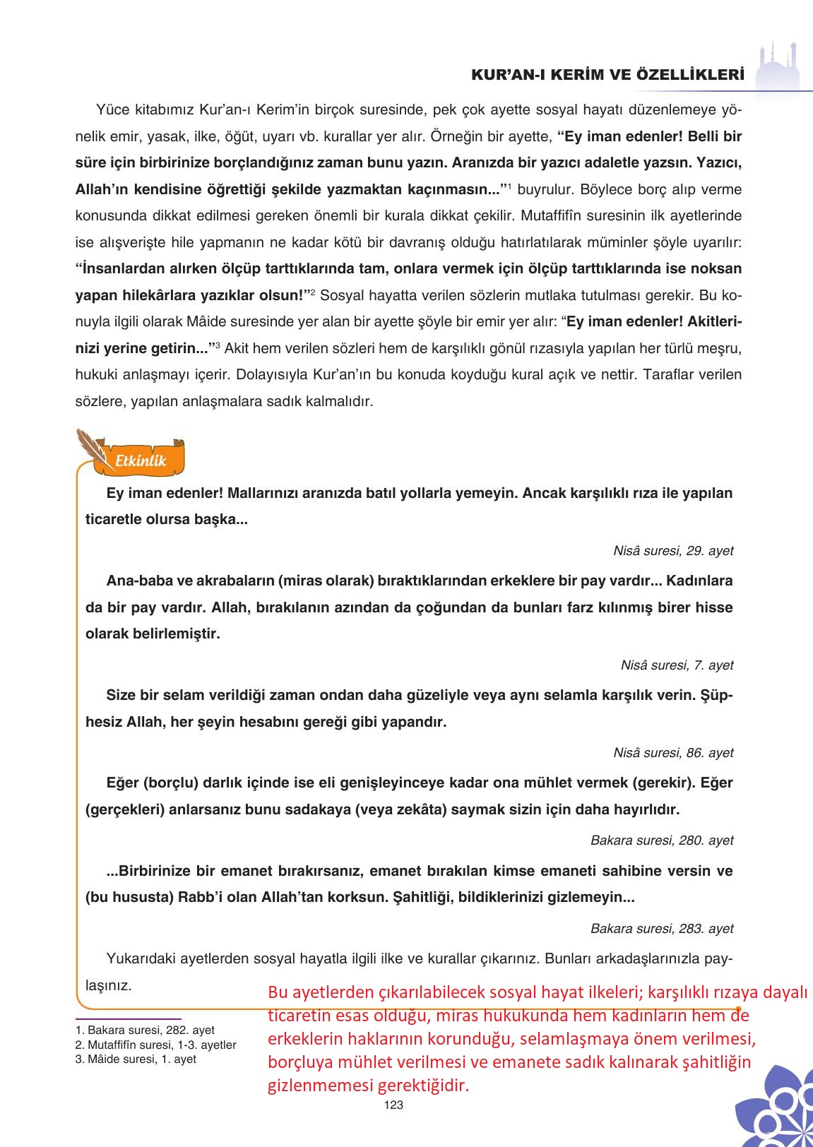 8. Sınıf Sdr İpekyolu Yayıncılık Din Kültürü Ve Ahlak Bilgisi Ders Kitabı Sayfa 124 Cevapları