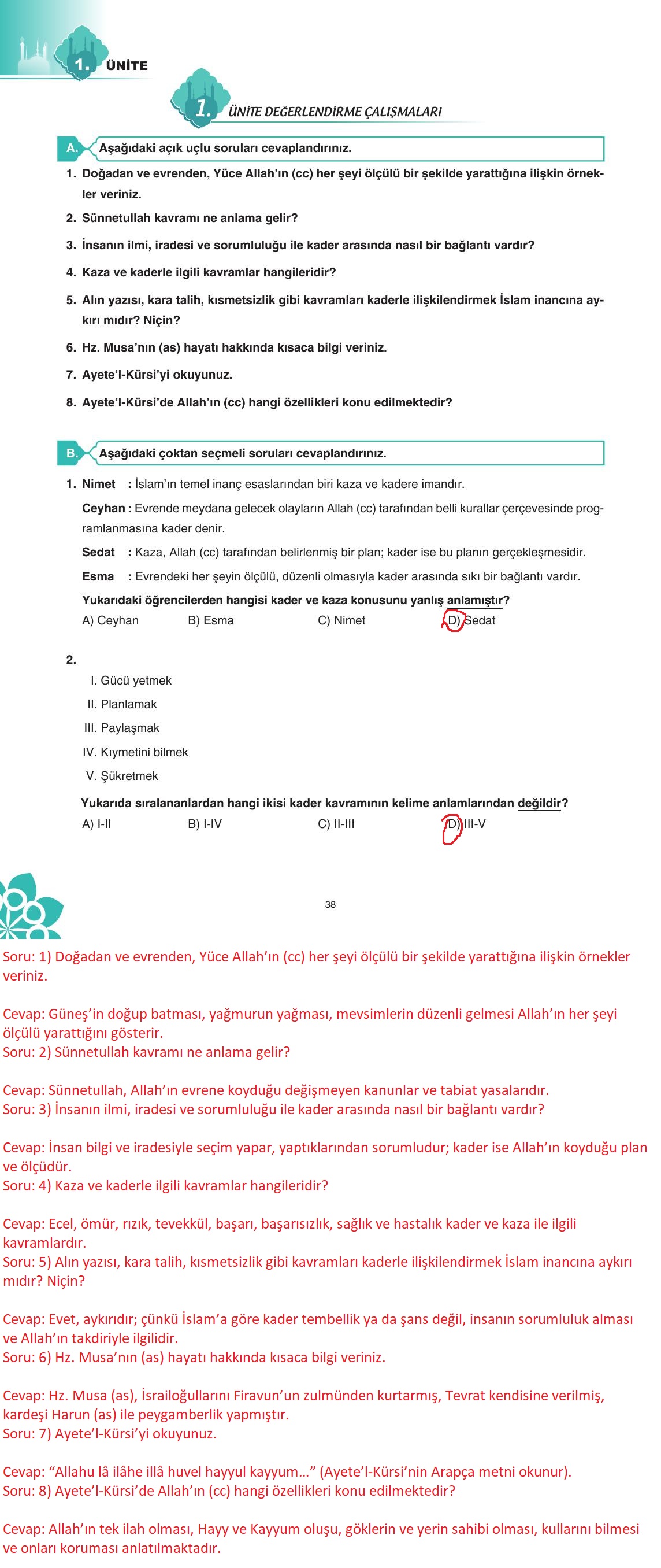8. Sınıf Sdr İpekyolu Yayıncılık Din Kültürü Ve Ahlak Bilgisi Ders Kitabı Sayfa 39 Cevapları 8. Sınıf Sdr İpekyolu Yayıncılık Din Kültürü Ve Ahlak Bilgisi Ders Kitabı Sayfa 39 Cevapları