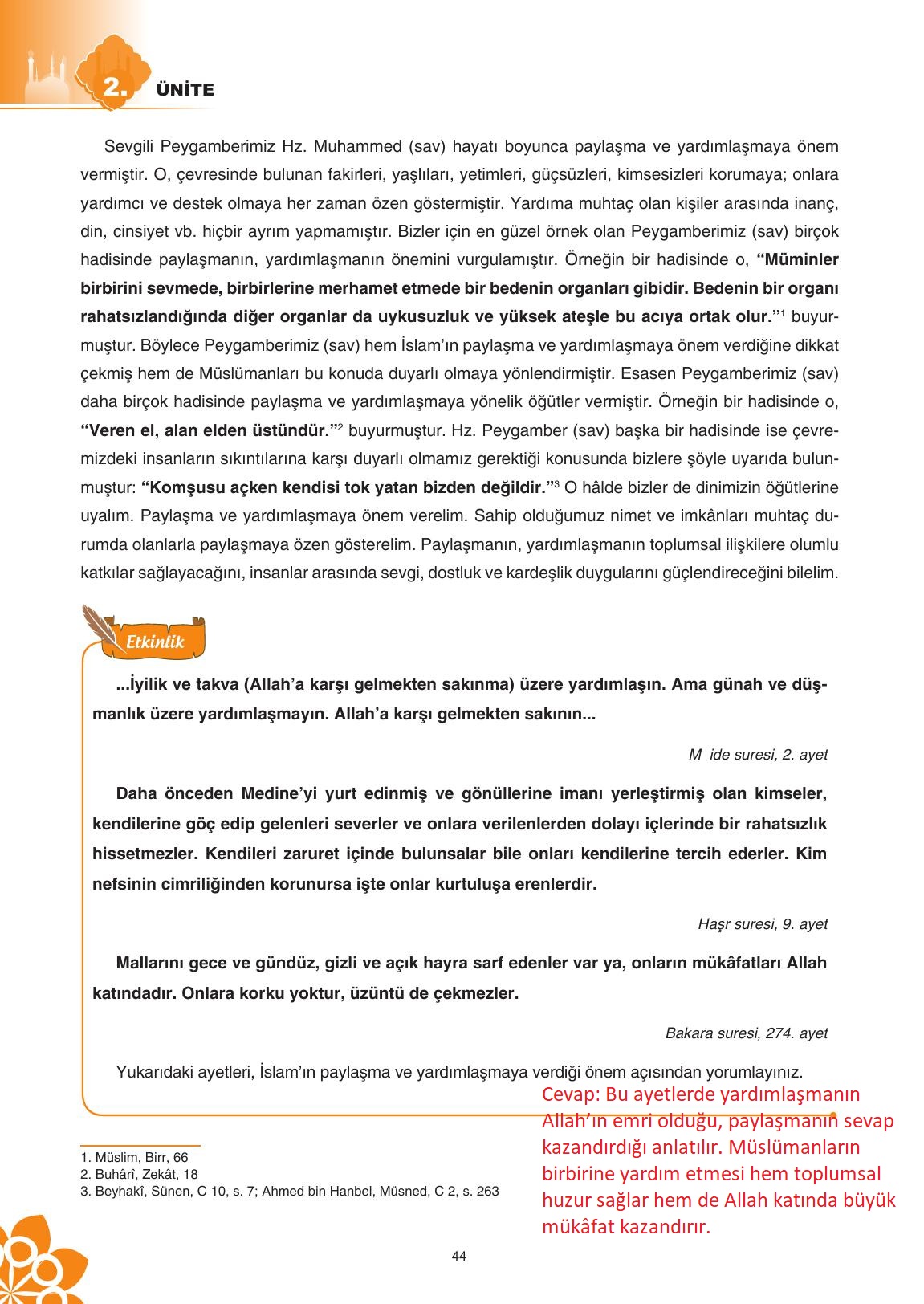 8. Sınıf Sdr İpekyolu Yayıncılık Din Kültürü Ve Ahlak Bilgisi Ders Kitabı Sayfa 45 Cevapları 8. Sınıf Sdr İpekyolu Yayıncılık Din Kültürü Ve Ahlak Bilgisi Ders Kitabı Sayfa 45 Cevapları