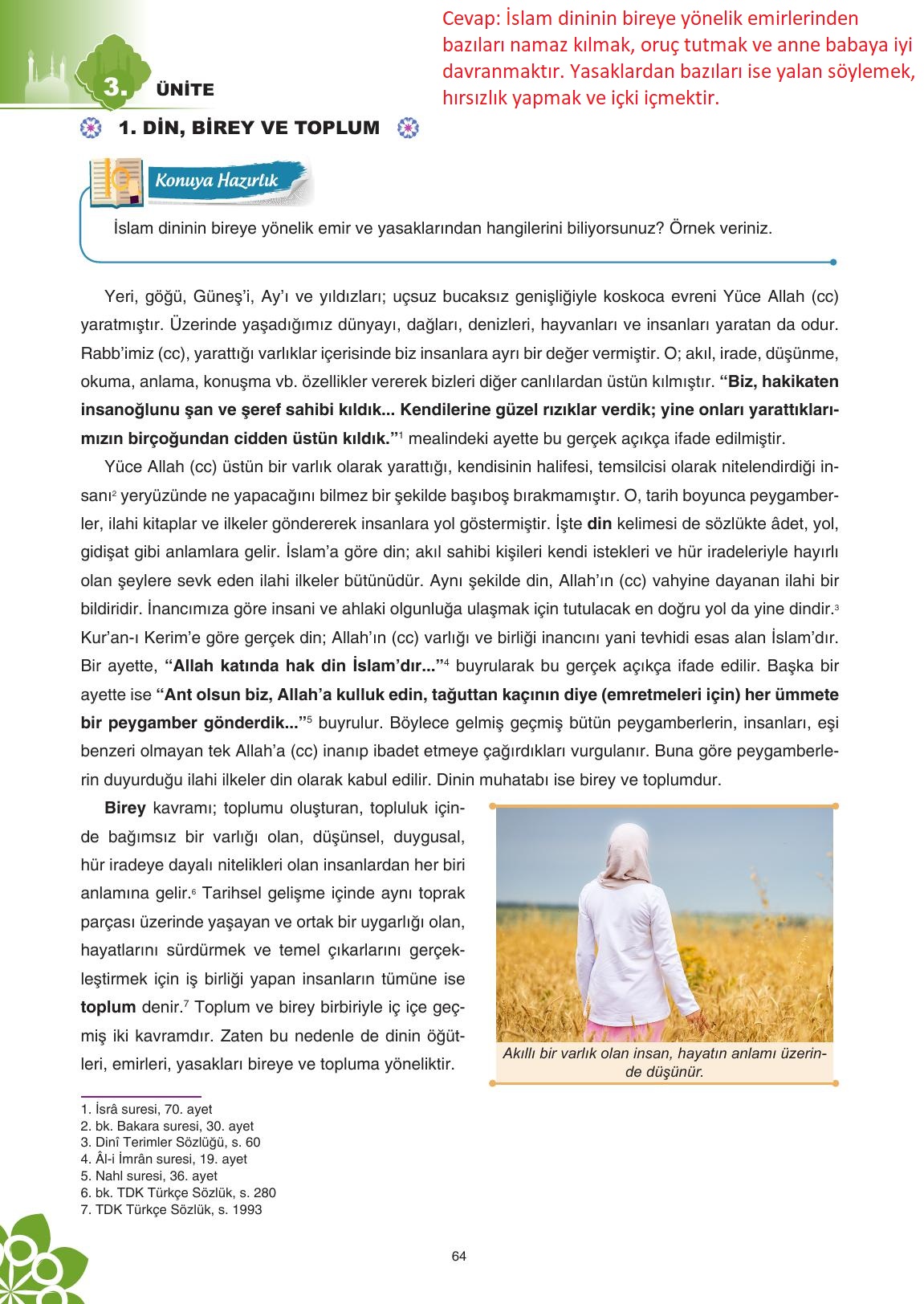 8. Sınıf Sdr İpekyolu Yayıncılık Din Kültürü Ve Ahlak Bilgisi Ders Kitabı Sayfa 65 Cevapları 8. Sınıf Sdr İpekyolu Yayıncılık Din Kültürü Ve Ahlak Bilgisi Ders Kitabı Sayfa 65 Cevapları