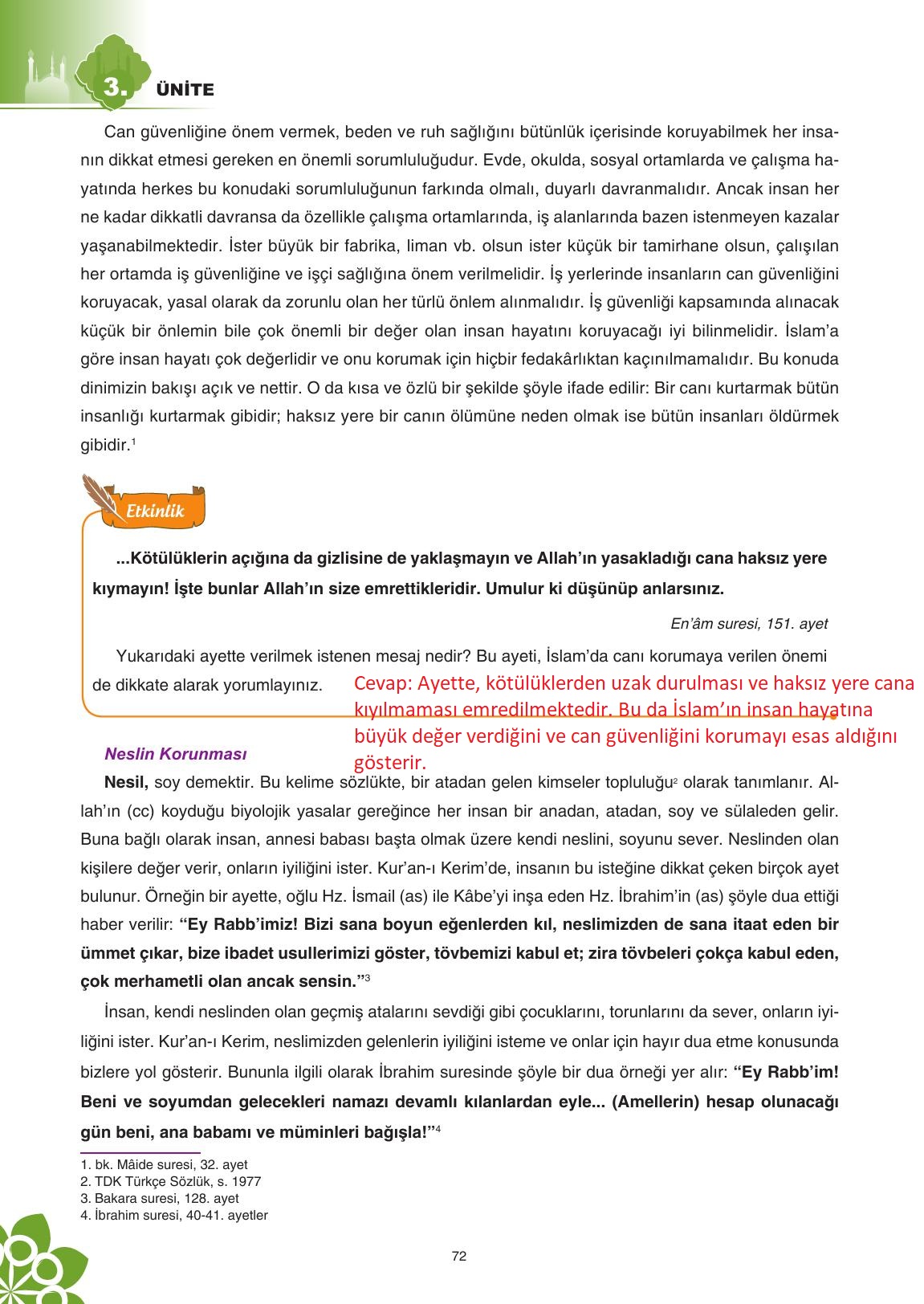 8. Sınıf Sdr İpekyolu Yayıncılık Din Kültürü Ve Ahlak Bilgisi Ders Kitabı Sayfa 73 Cevapları 8. Sınıf Sdr İpekyolu Yayıncılık Din Kültürü Ve Ahlak Bilgisi Ders Kitabı Sayfa 73 Cevapları