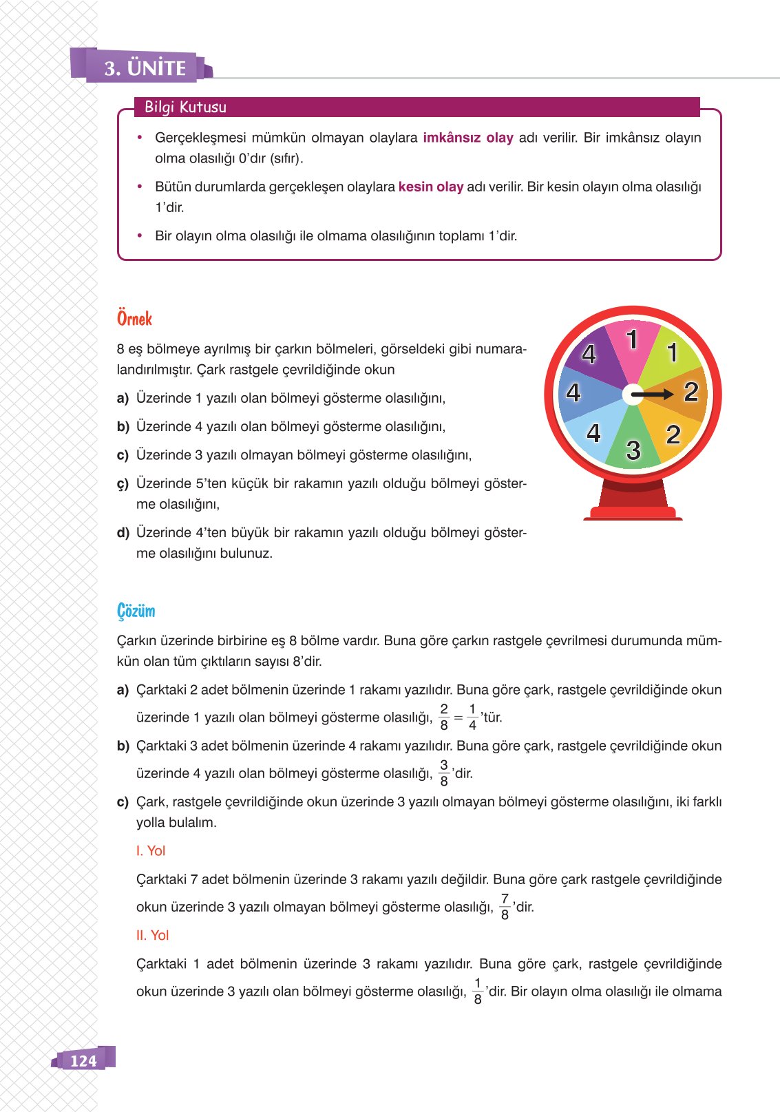 8. Sınıf Sonuç Yayınları Matematik Ders Kitabı Sayfa 124 Cevapları