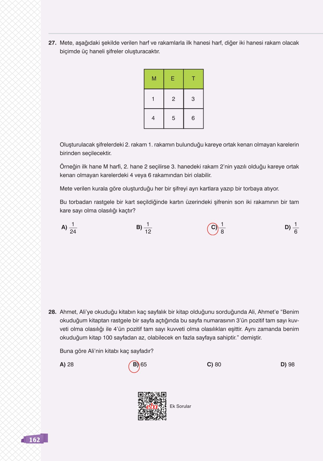 8. Sınıf Sonuç Yayınları Matematik Ders Kitabı Sayfa 162 Cevapları 8. Sınıf Sonuç Yayınları Matematik Ders Kitabı Sayfa 162 Cevapları