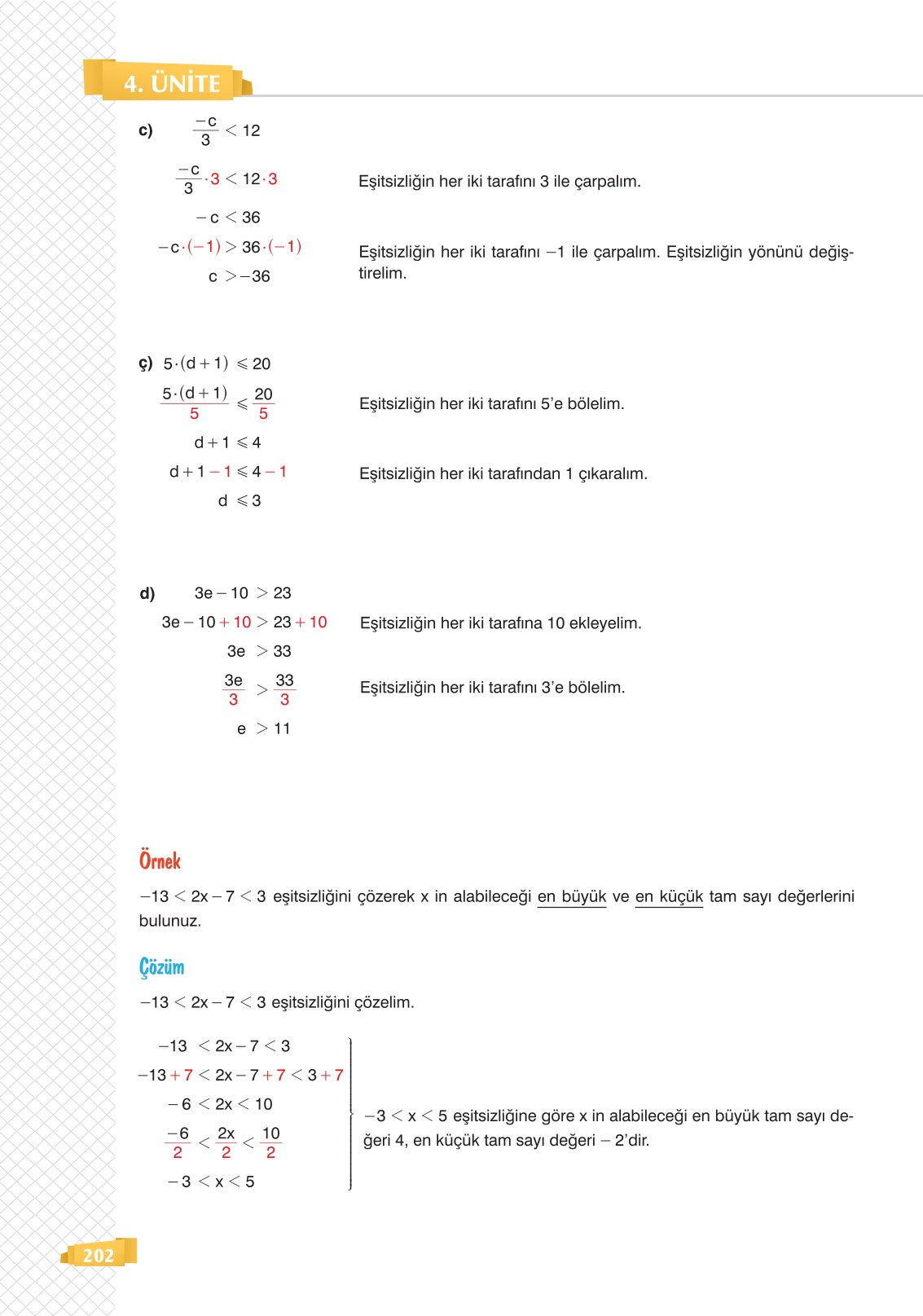 8. Sınıf Sonuç Yayınları Matematik Ders Kitabı Sayfa 202 Cevapları