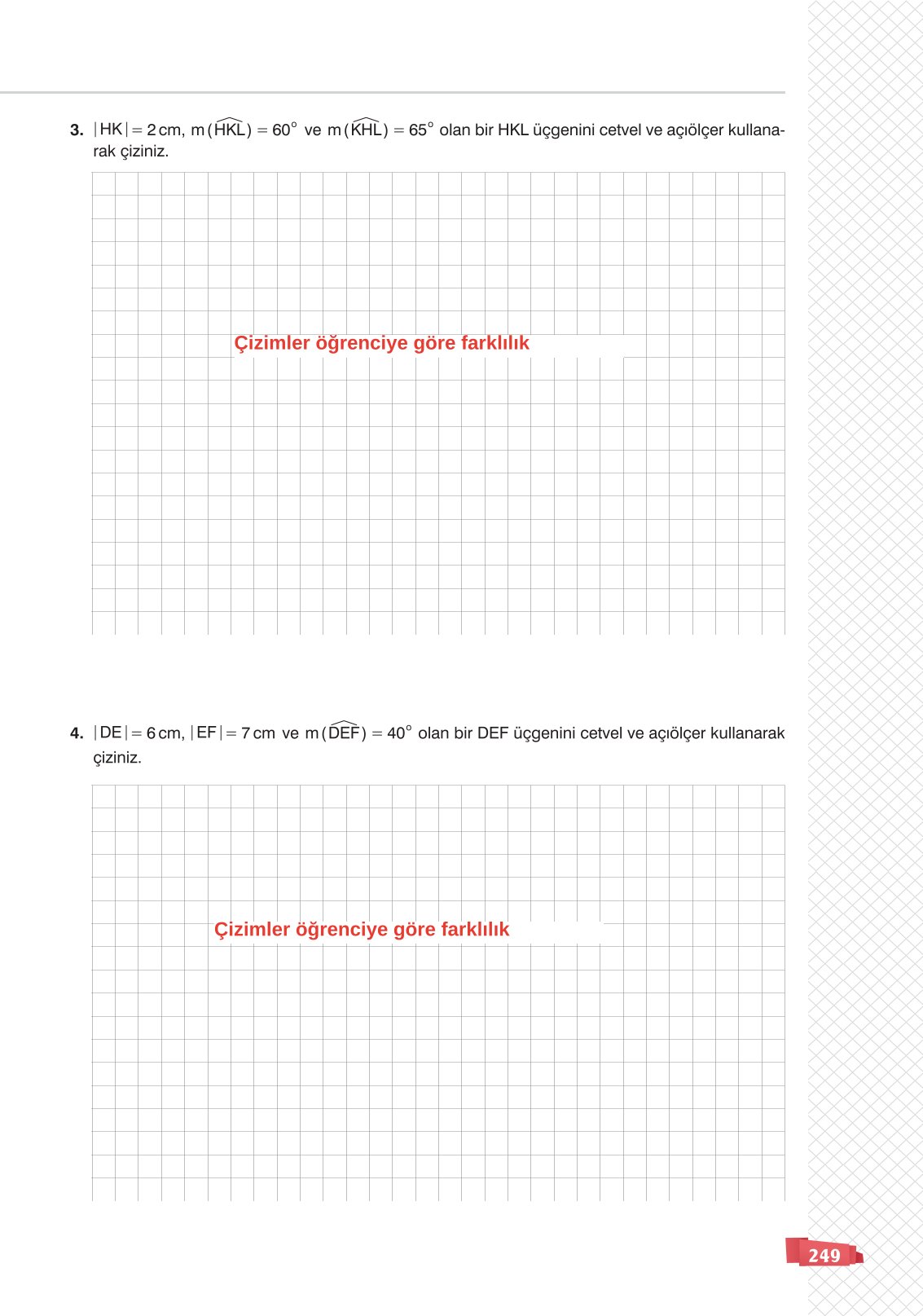 8. Sınıf Sonuç Yayınları Matematik Ders Kitabı Sayfa 249 Cevapları