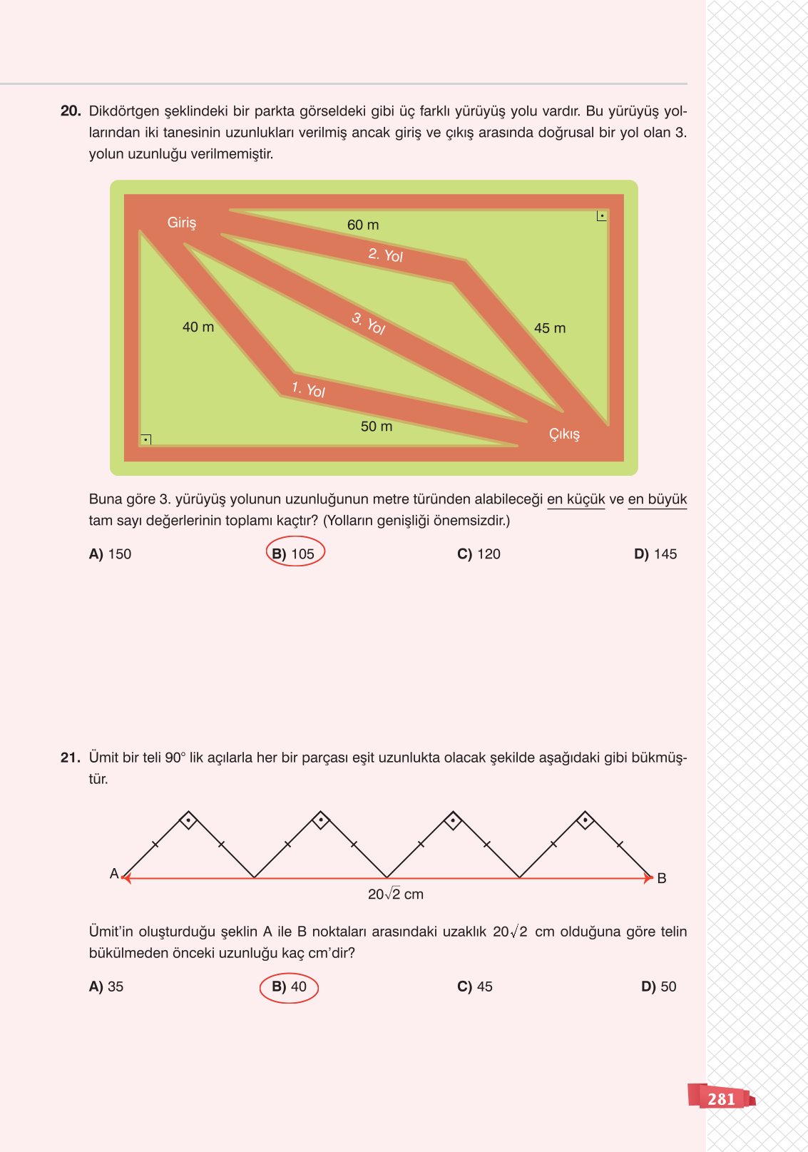 8. Sınıf Sonuç Yayınları Matematik Ders Kitabı Sayfa 281 Cevapları