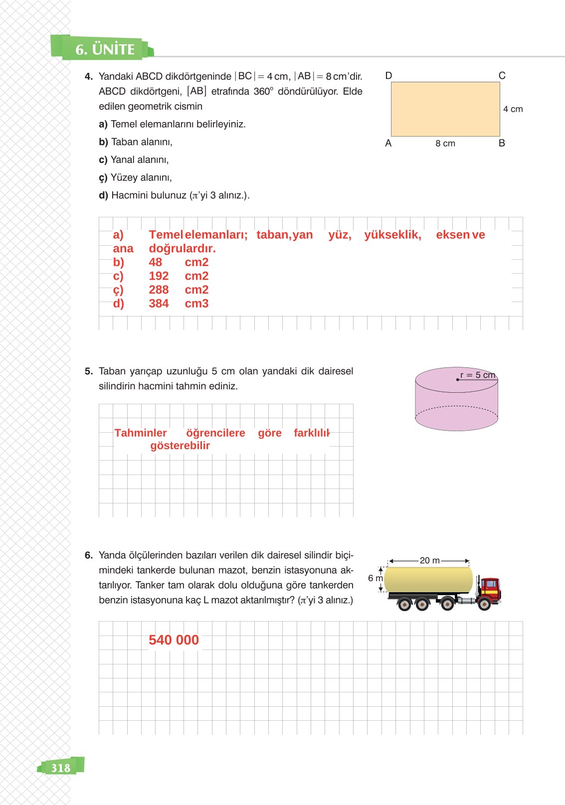 8. Sınıf Sonuç Yayınları Matematik Ders Kitabı Sayfa 318 Cevapları 8. Sınıf Sonuç Yayınları Matematik Ders Kitabı Sayfa 318 Cevapları