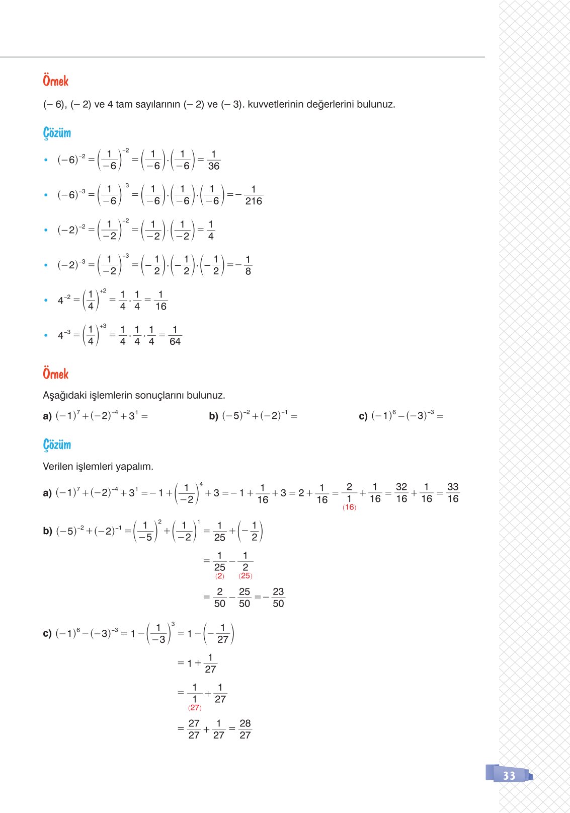 8. Sınıf Sonuç Yayınları Matematik Ders Kitabı Sayfa 33 Cevapları