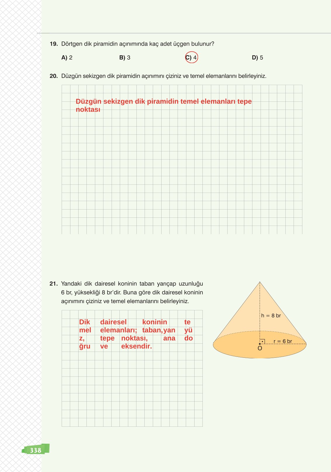 8. Sınıf Sonuç Yayınları Matematik Ders Kitabı Sayfa 338 Cevapları