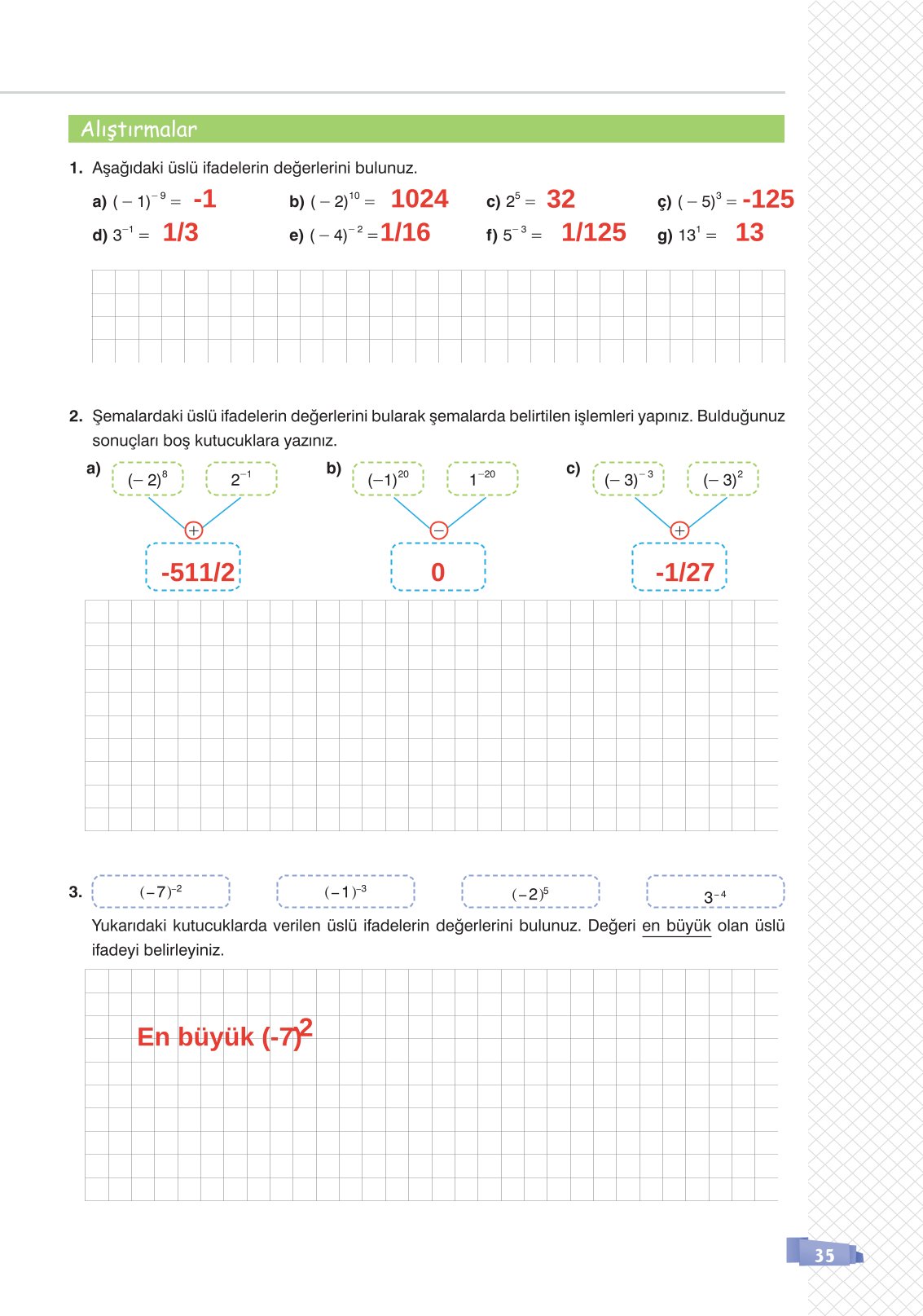 8. Sınıf Sonuç Yayınları Matematik Ders Kitabı Sayfa 35 Cevapları 8. Sınıf Sonuç Yayınları Matematik Ders Kitabı Sayfa 35 Cevapları
