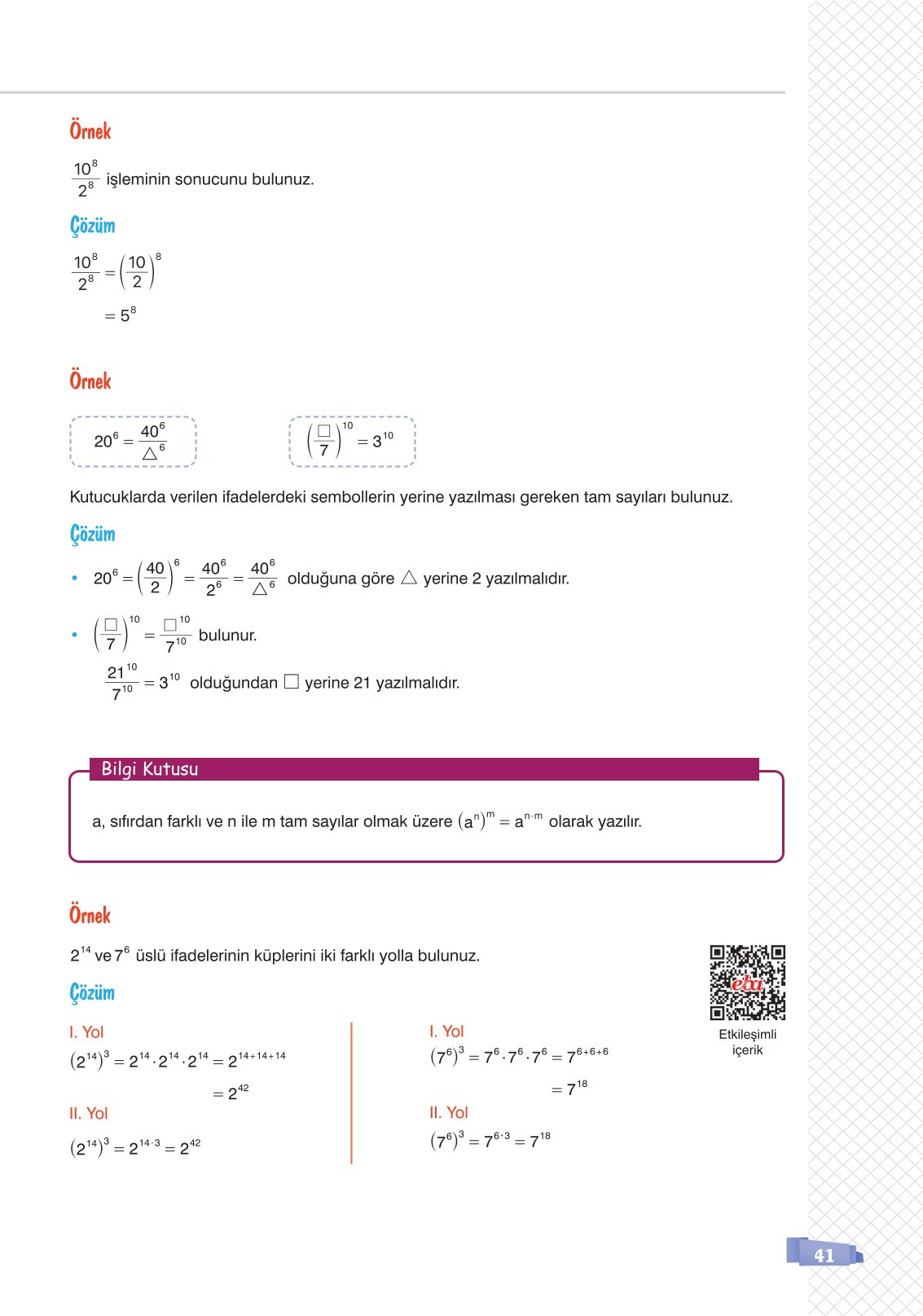8. Sınıf Sonuç Yayınları Matematik Ders Kitabı Sayfa 41 Cevapları