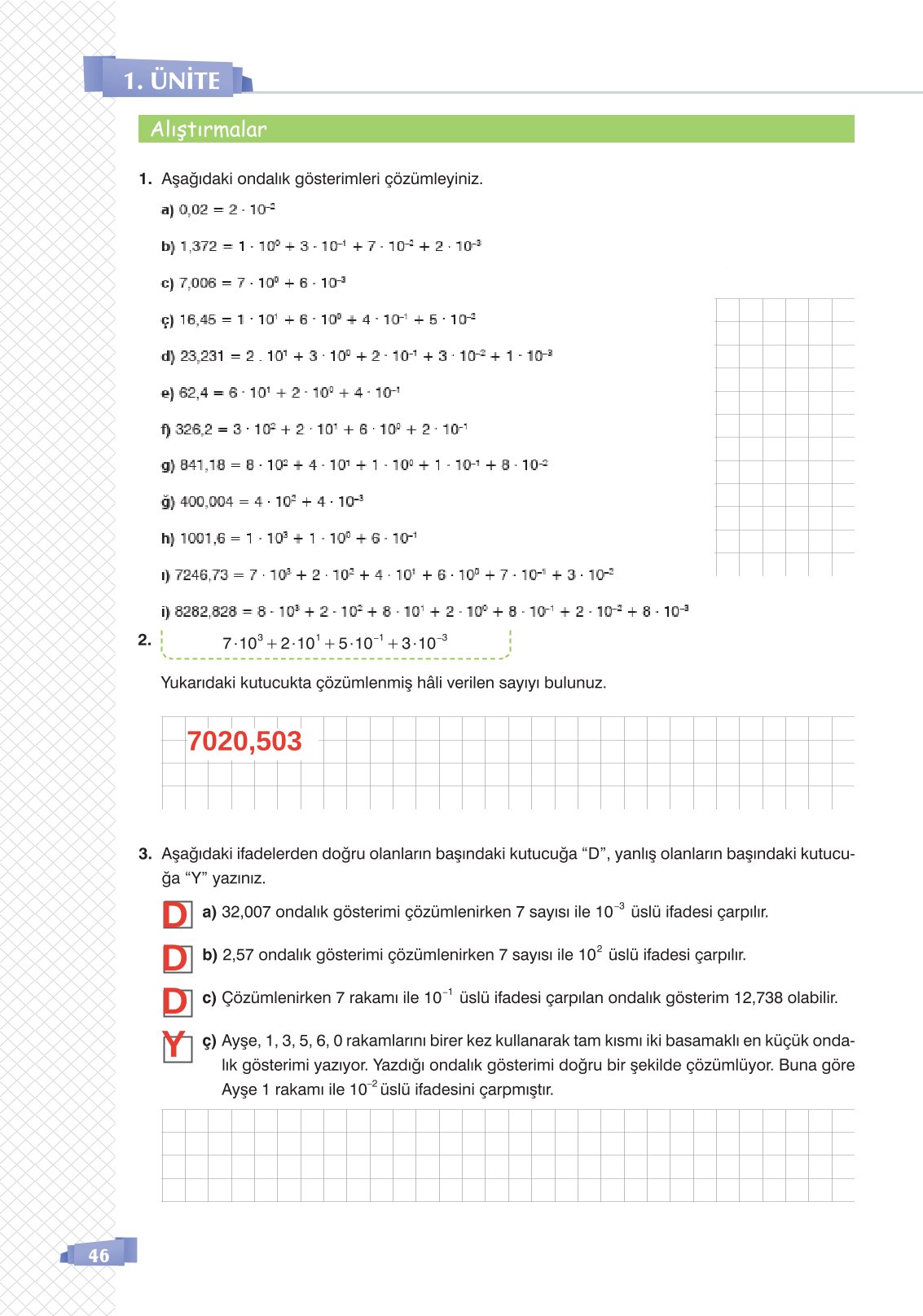 8. Sınıf Sonuç Yayınları Matematik Ders Kitabı Sayfa 46 Cevapları