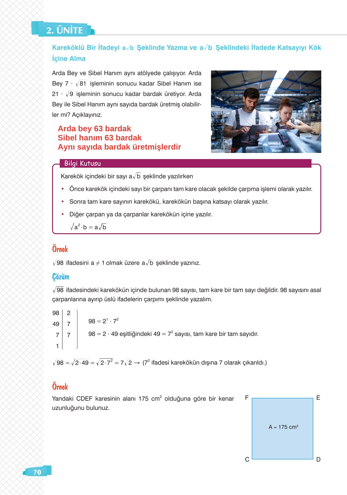 8. Sınıf Sonuç Yayınları Matematik Ders Kitabı Sayfa 70 Cevapları
