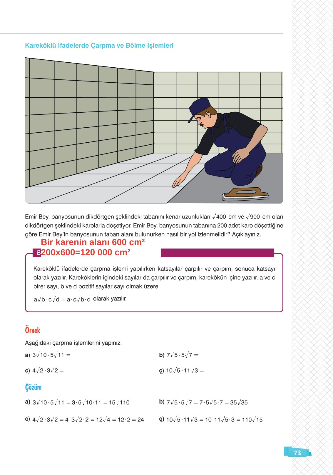 8. Sınıf Sonuç Yayınları Matematik Ders Kitabı Sayfa 73 Cevapları
