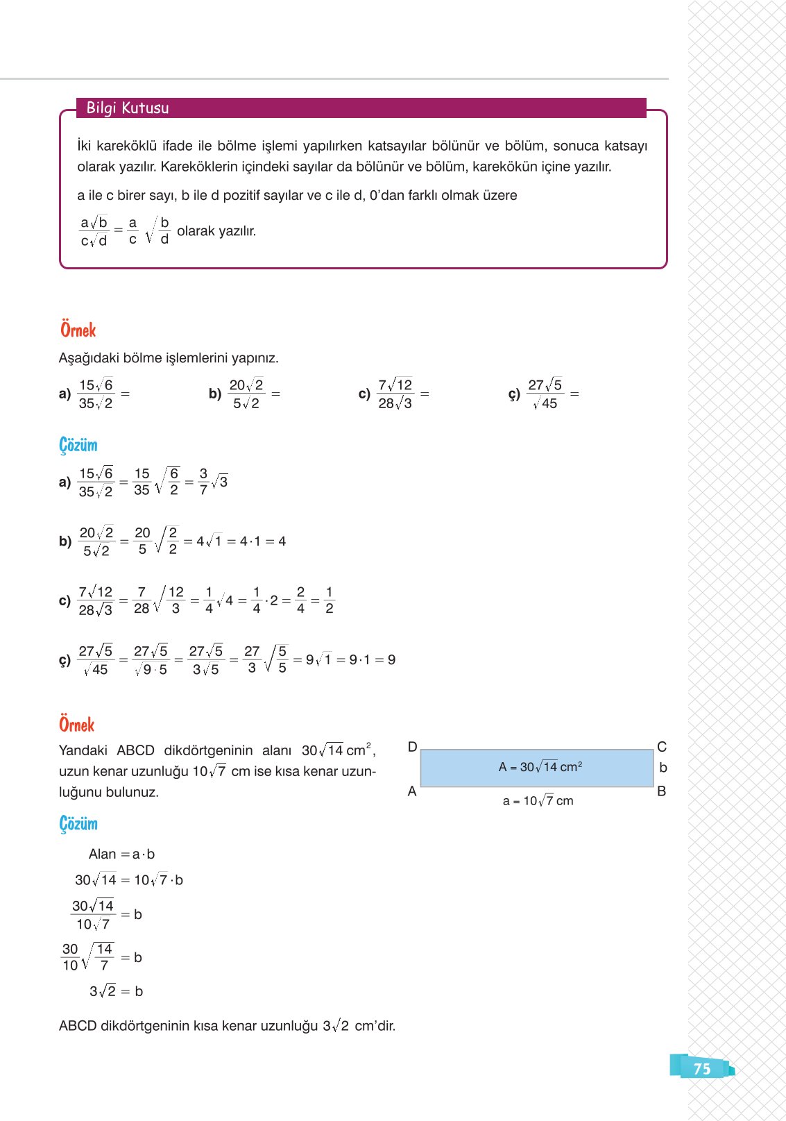 8. Sınıf Sonuç Yayınları Matematik Ders Kitabı Sayfa 75 Cevapları