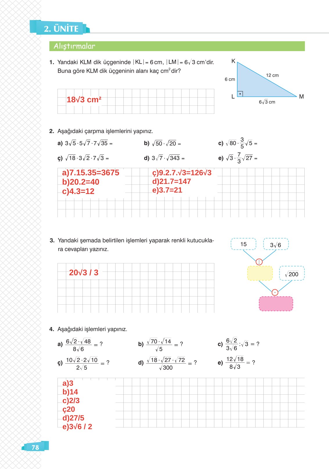 8. Sınıf Sonuç Yayınları Matematik Ders Kitabı Sayfa 78 Cevapları