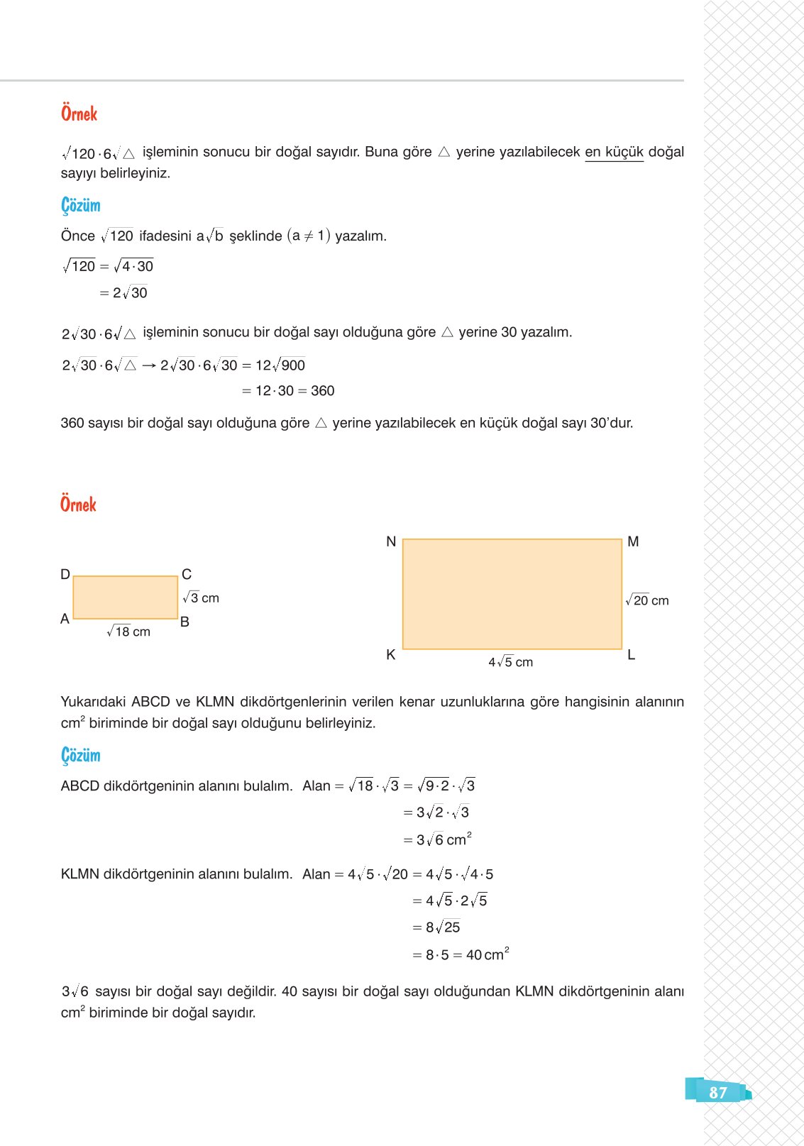 8. Sınıf Sonuç Yayınları Matematik Ders Kitabı Sayfa 87 Cevapları