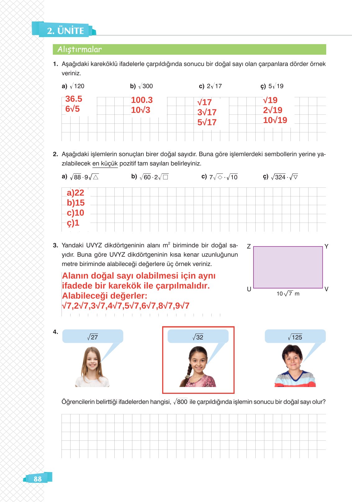 8. Sınıf Sonuç Yayınları Matematik Ders Kitabı Sayfa 88 Cevapları