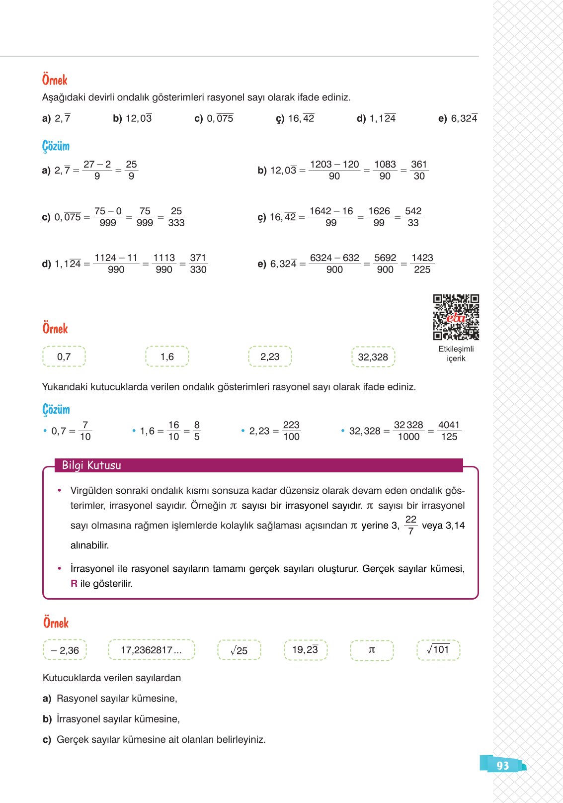 8. Sınıf Sonuç Yayınları Matematik Ders Kitabı Sayfa 93 Cevapları