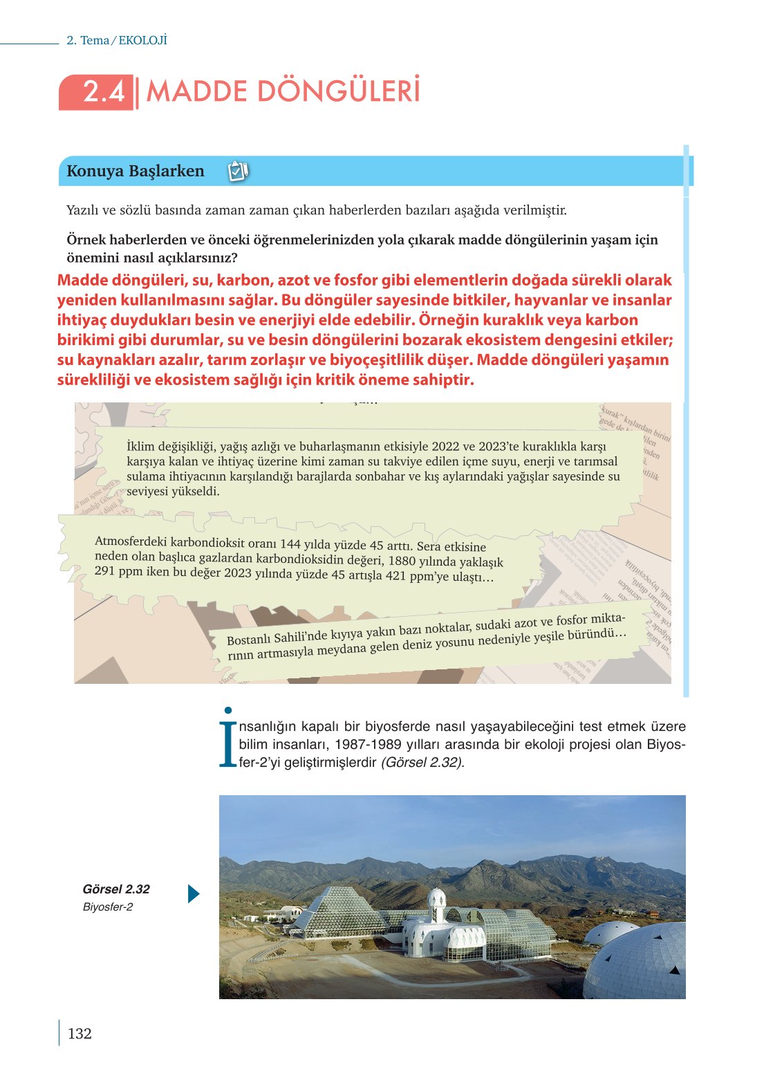 10. Sınıf Meb Yayınları Biyoloji Ders Kitabı Sayfa 132 Cevapları