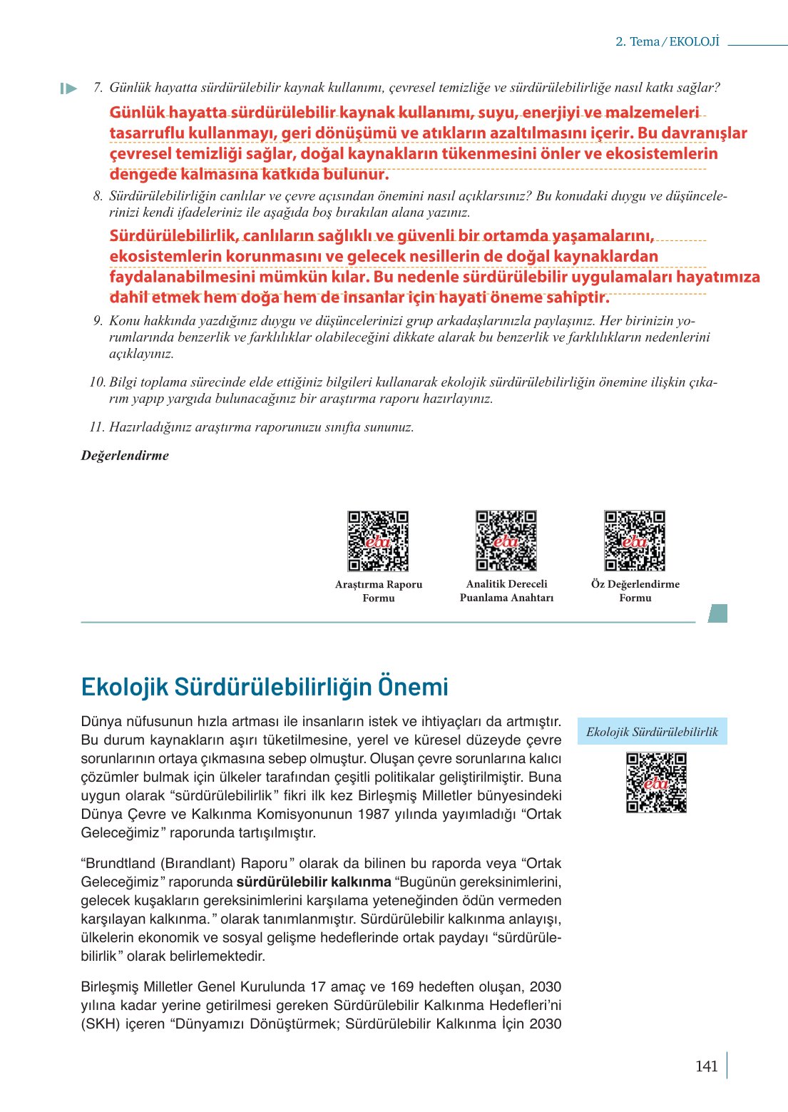 10. Sınıf Meb Yayınları Biyoloji Ders Kitabı Sayfa 141 Cevapları 10. Sınıf Meb Yayınları Biyoloji Ders Kitabı Sayfa 141 Cevapları