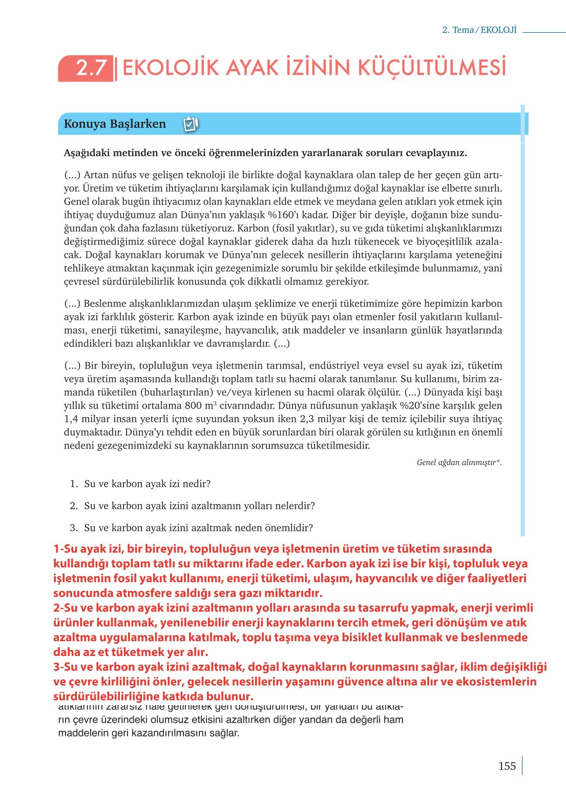 10. Sınıf Meb Yayınları Biyoloji Ders Kitabı Sayfa 155 Cevapları