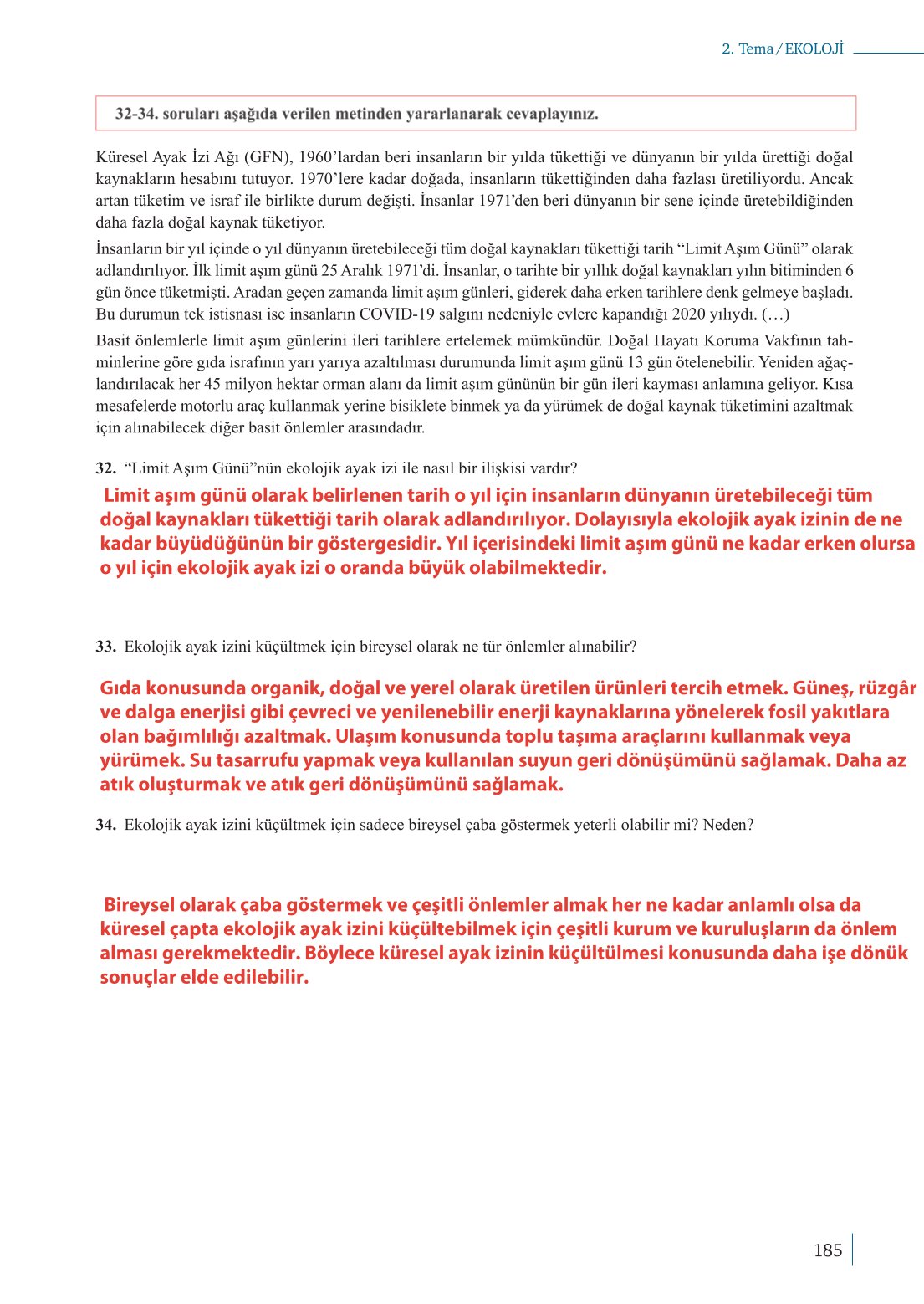 10. Sınıf Meb Yayınları Biyoloji Ders Kitabı Sayfa 185 Cevapları 10. Sınıf Meb Yayınları Biyoloji Ders Kitabı Sayfa 185 Cevapları