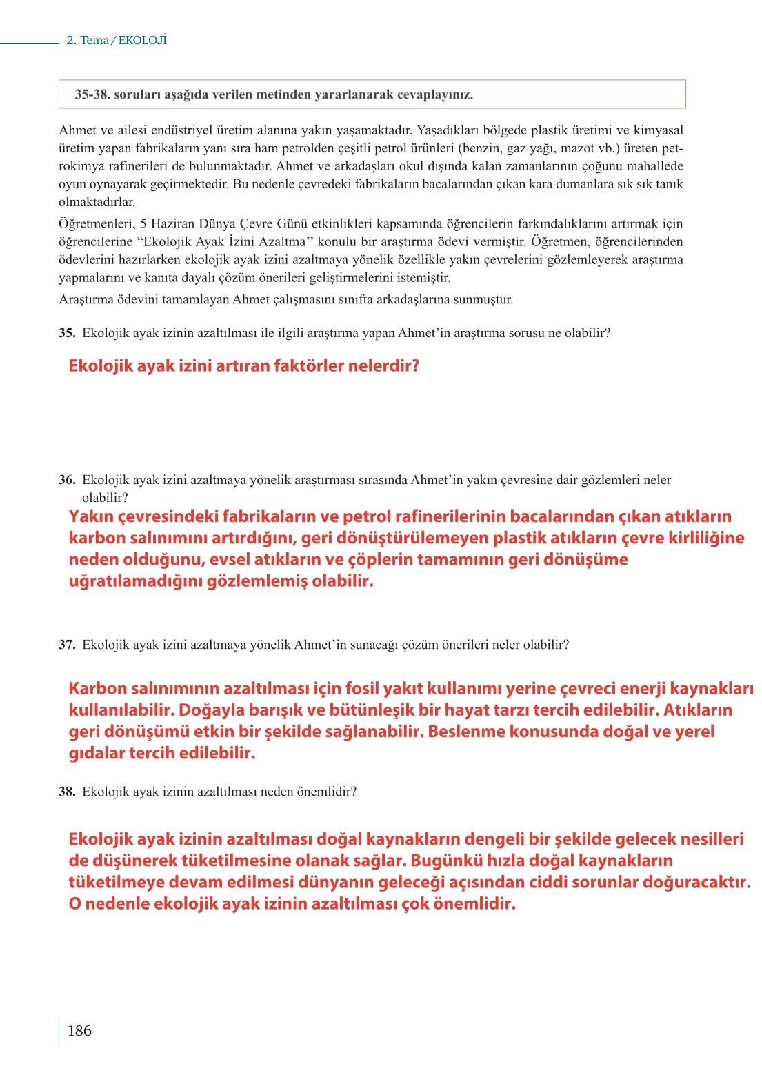 10. Sınıf Meb Yayınları Biyoloji Ders Kitabı Sayfa 186 Cevapları 10. Sınıf Meb Yayınları Biyoloji Ders Kitabı Sayfa 186 Cevapları
