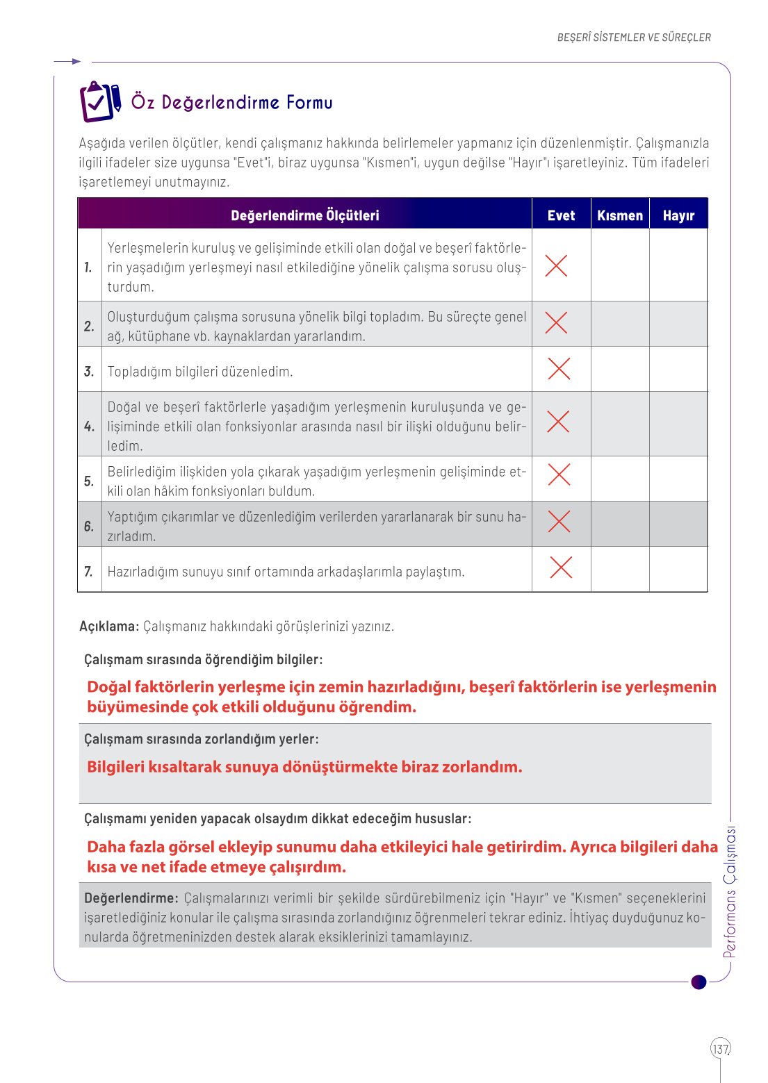 10. Sınıf Meb Yayınları Coğrafya Ders Kitabı Sayfa 137 Cevapları