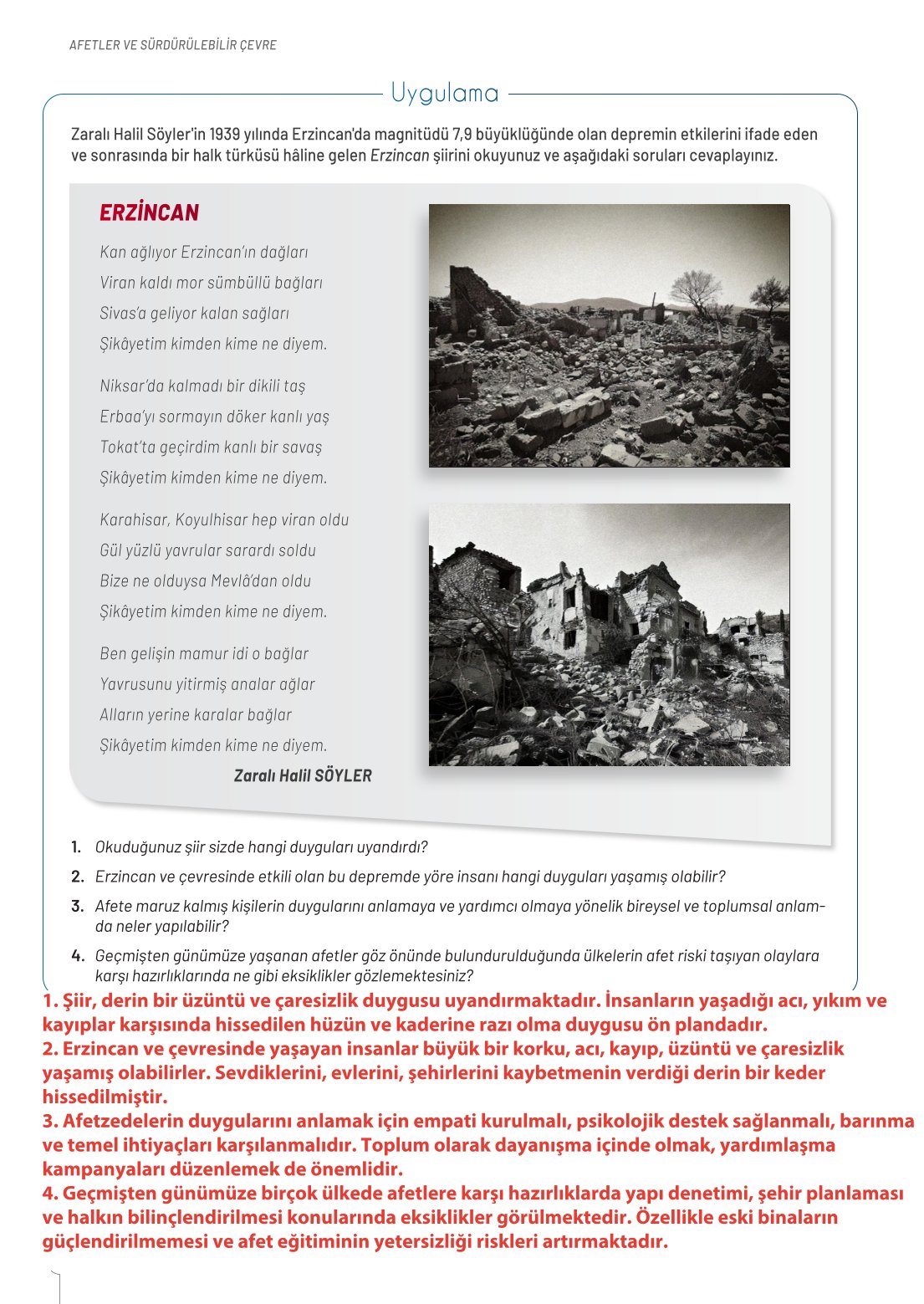 10. Sınıf Meb Yayınları Coğrafya Ders Kitabı Sayfa 174 Cevapları