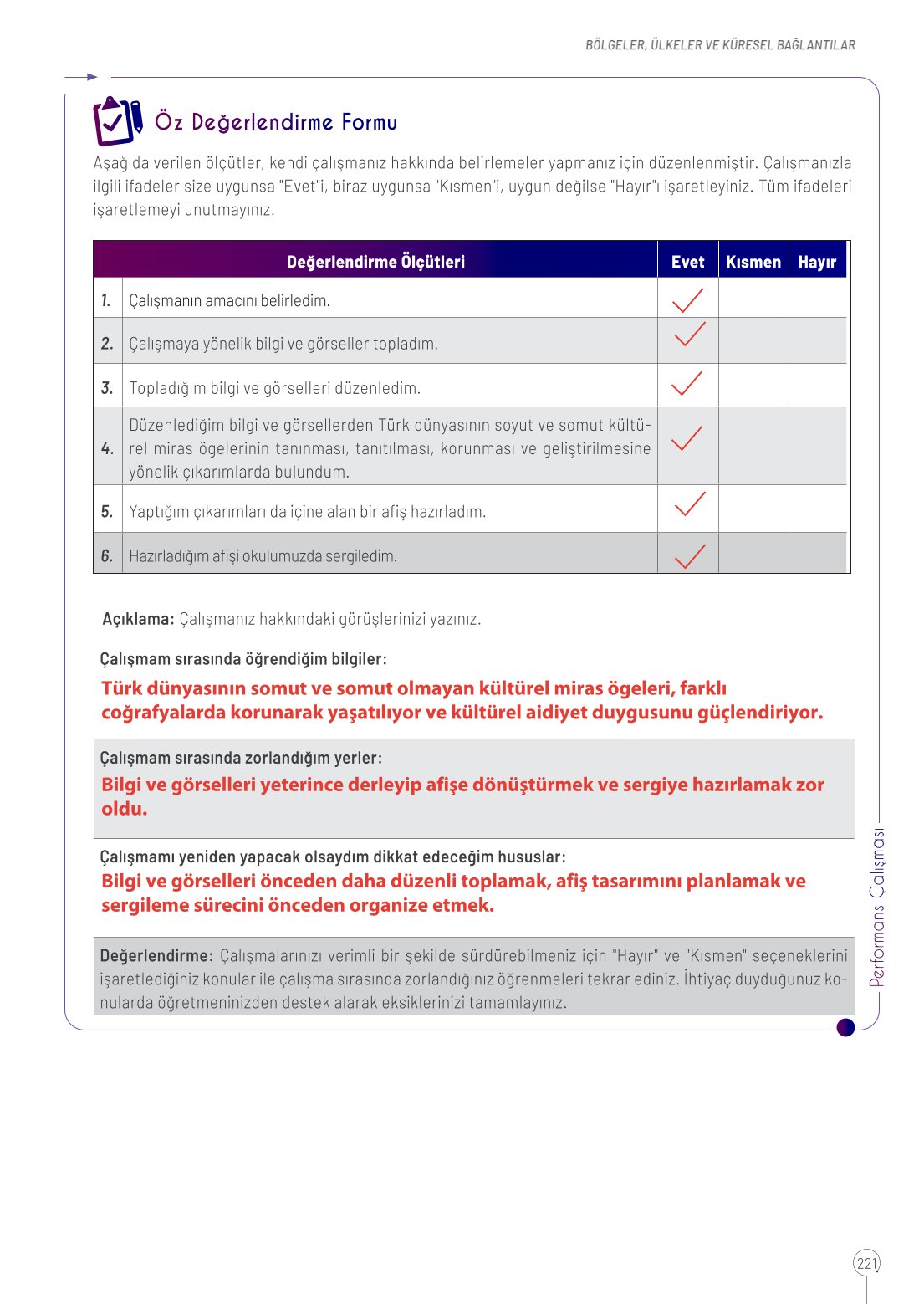 10. Sınıf Meb Yayınları Coğrafya Ders Kitabı Sayfa 221 Cevapları