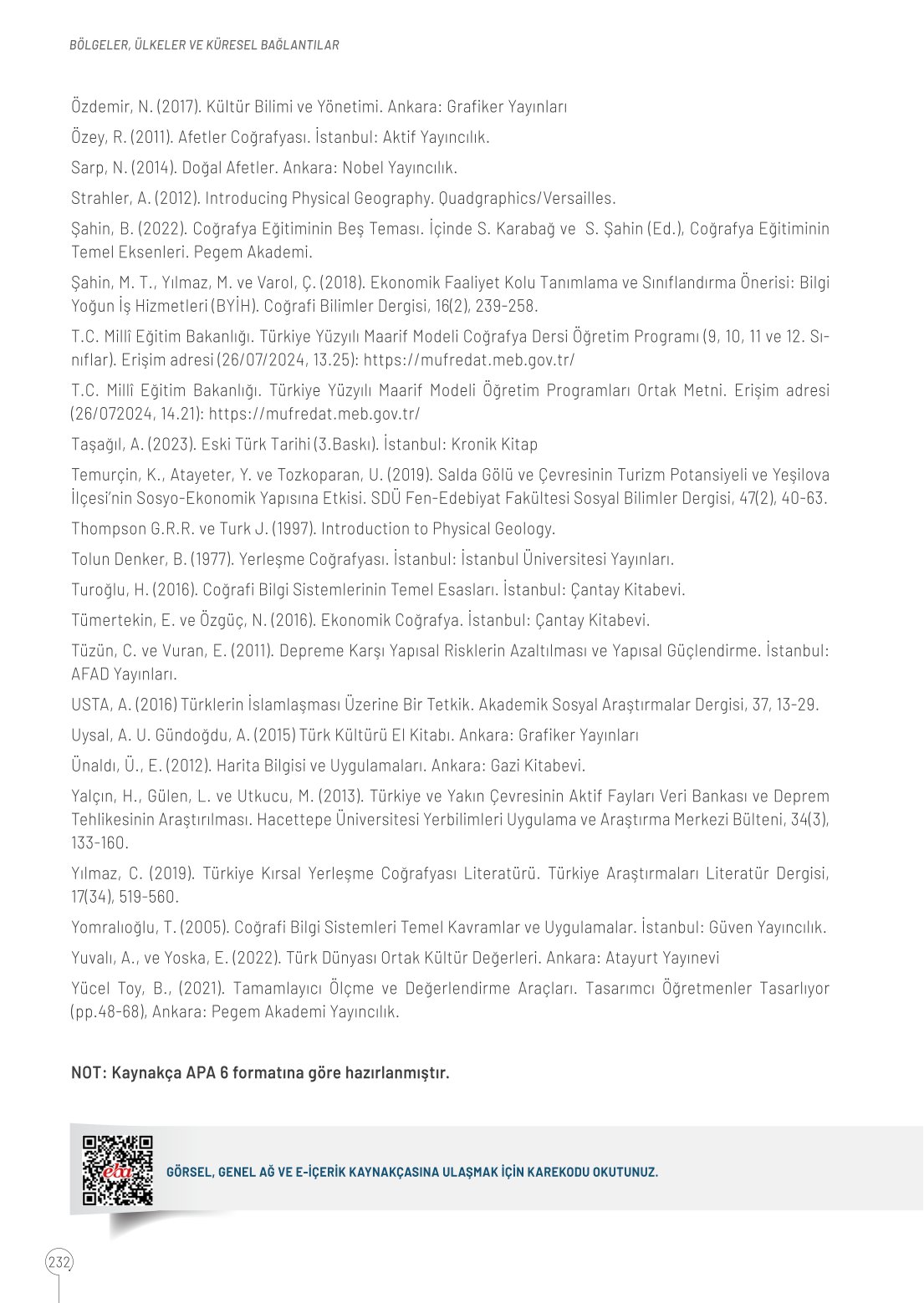 10. Sınıf Meb Yayınları Coğrafya Ders Kitabı Sayfa 232 Cevapları 10. Sınıf Meb Yayınları Coğrafya Ders Kitabı Sayfa 232 Cevapları