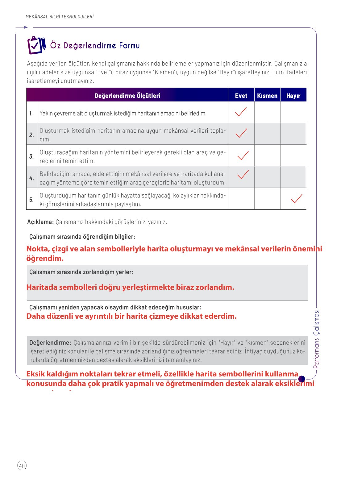 10. Sınıf Meb Yayınları Coğrafya Ders Kitabı Sayfa 40 Cevapları