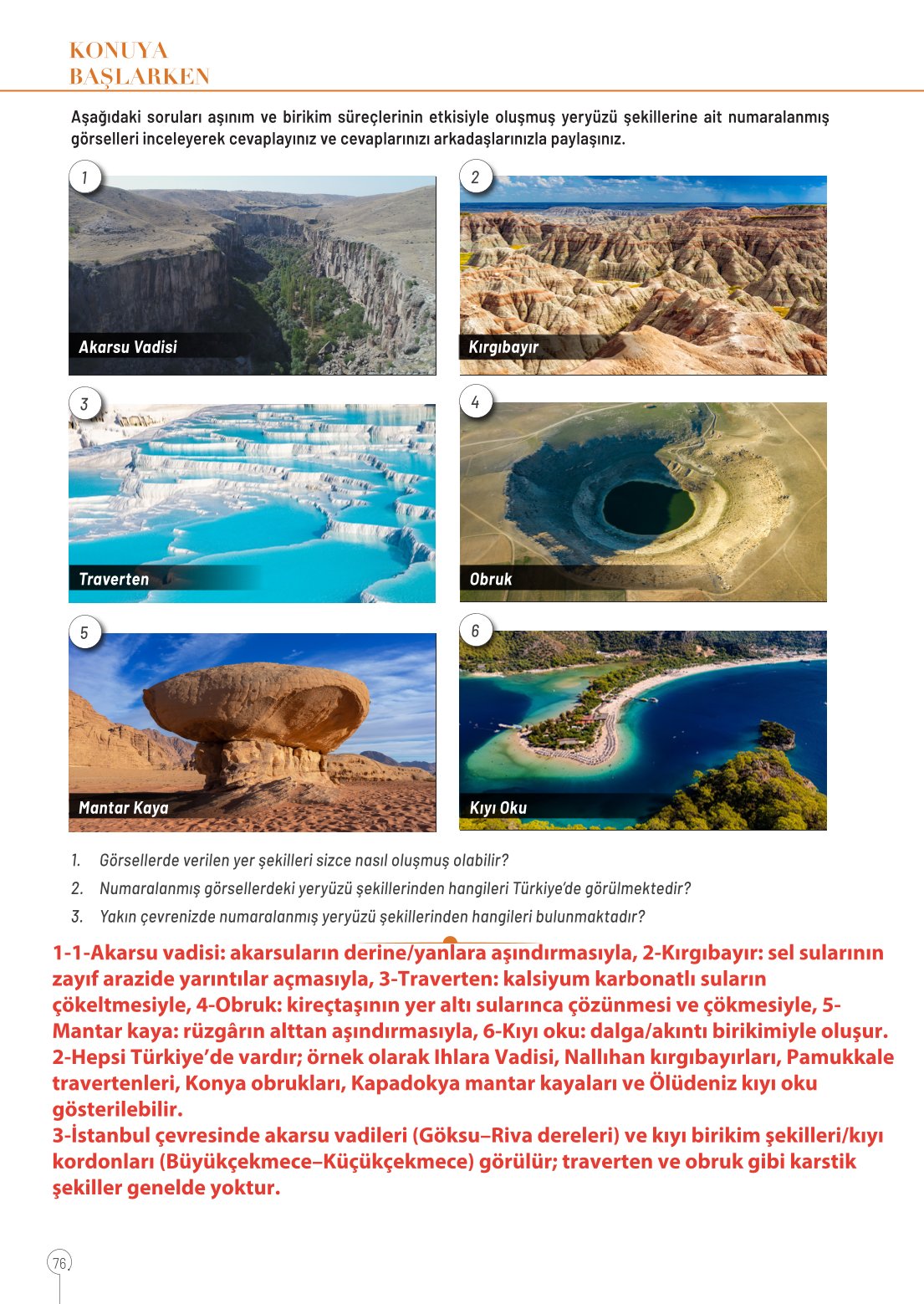 10. Sınıf Meb Yayınları Coğrafya Ders Kitabı Sayfa 76 Cevapları