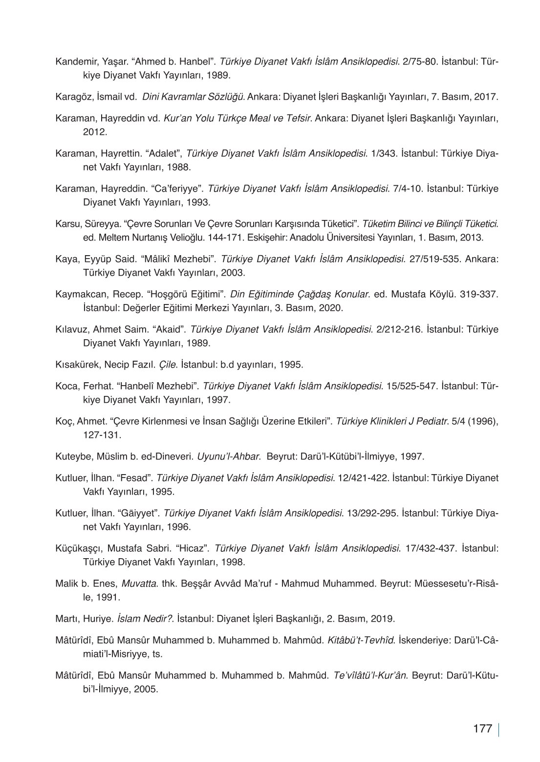 10. Sınıf Meb Yayınları Din Kültürü Ve Ahlak Bilgisi Ders Kitabı Sayfa 177 Cevapları