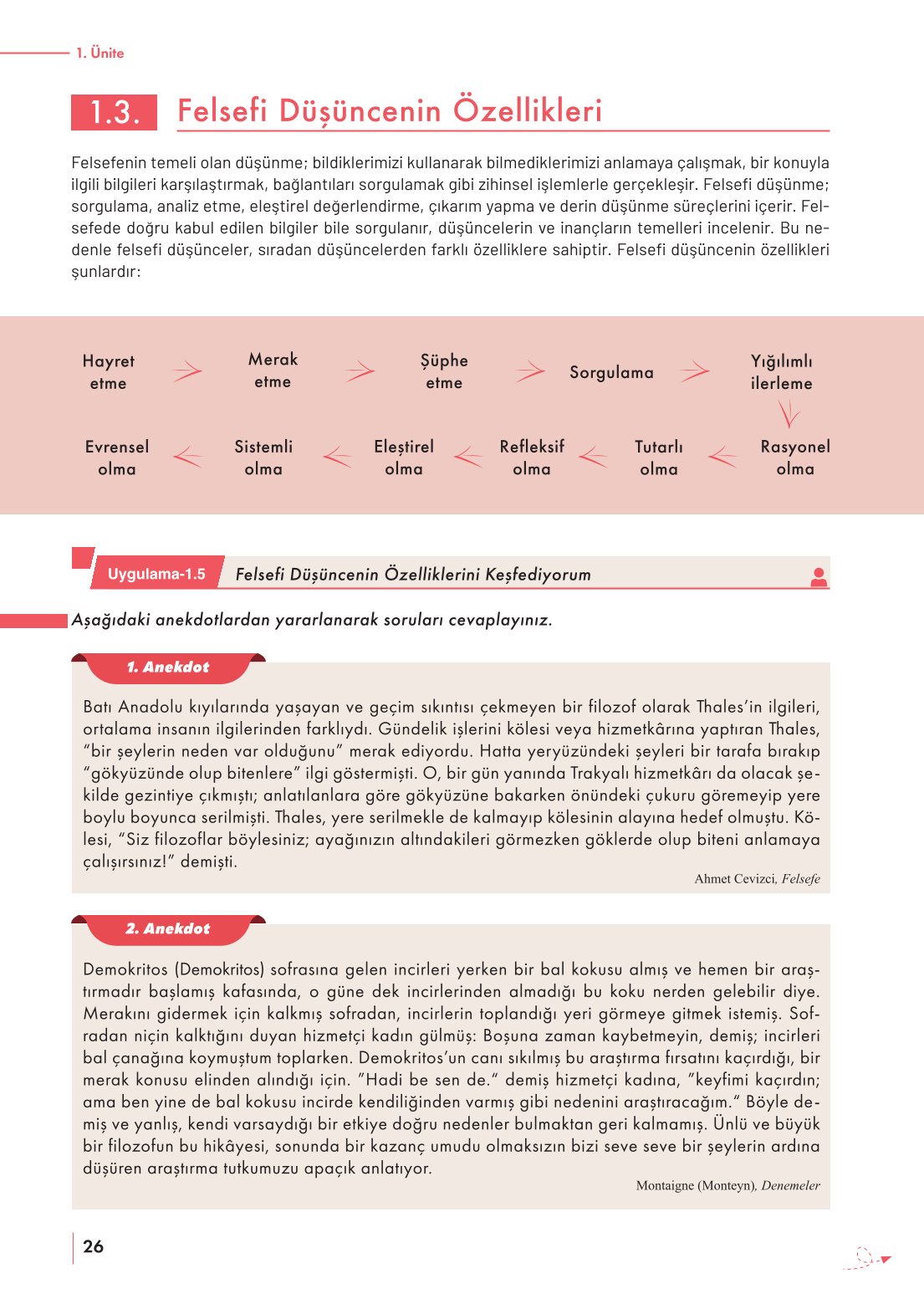 10. Sınıf Meb Yayınları Felsefe Ders Kitabı Sayfa 26 Cevapları 10. Sınıf Meb Yayınları Felsefe Ders Kitabı Sayfa 26 Cevapları