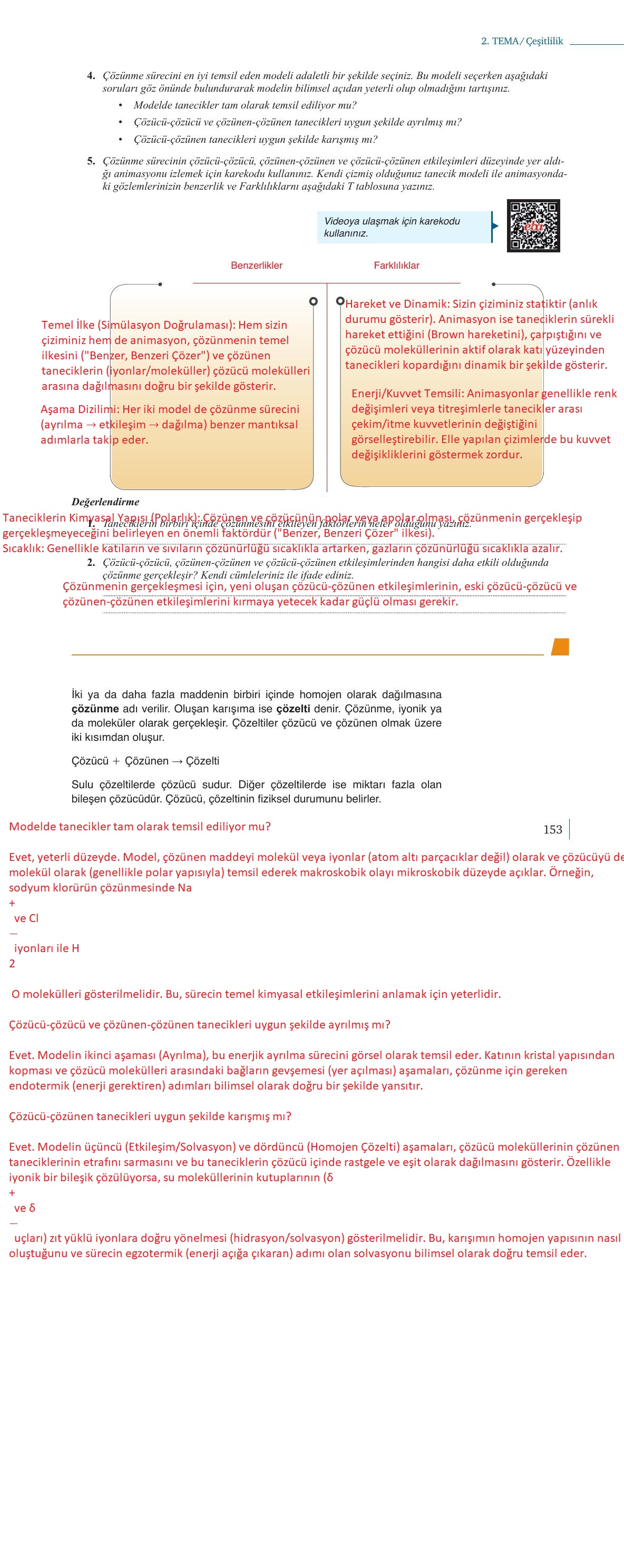 10. Sınıf Meb Yayınları Kimya Ders Kitabı Sayfa 153 Cevapları 10. Sınıf Meb Yayınları Kimya Ders Kitabı Sayfa 153 Cevapları