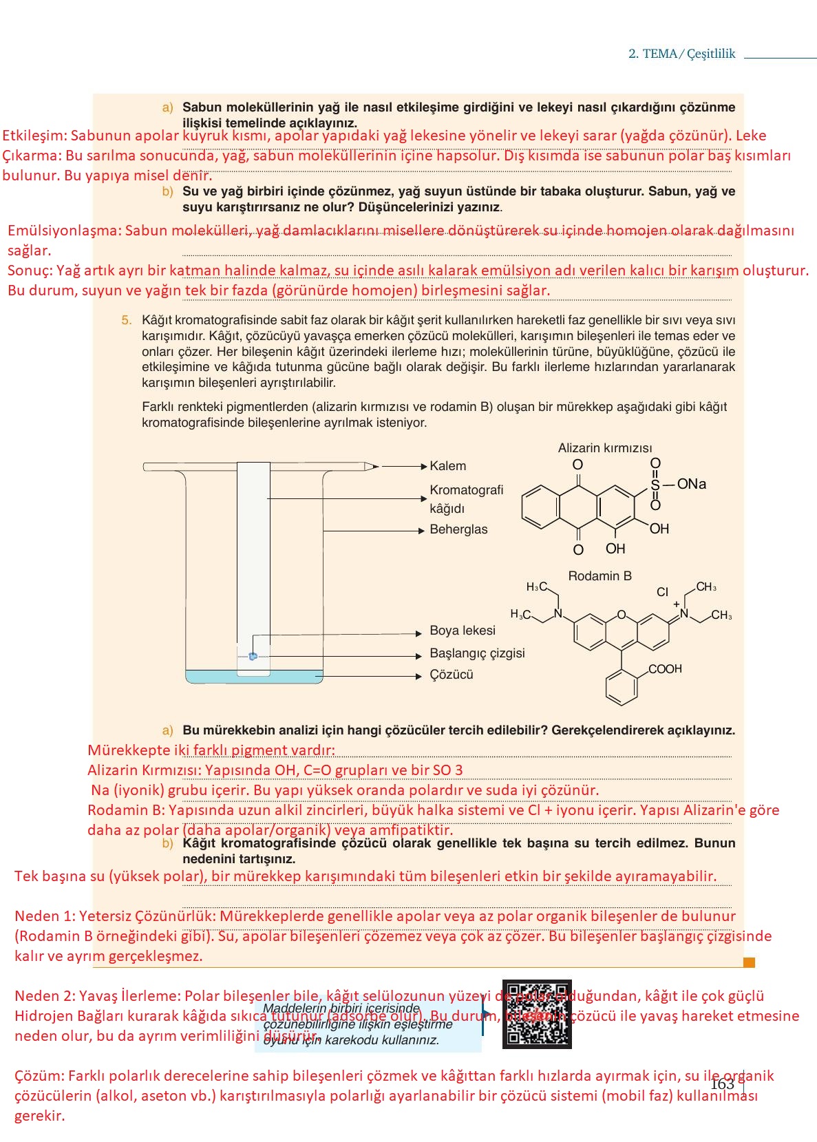 10. Sınıf Meb Yayınları Kimya Ders Kitabı Sayfa 163 Cevapları