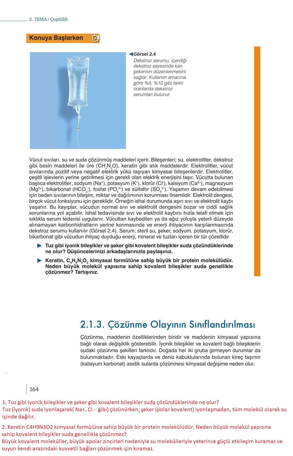 10. Sınıf Meb Yayınları Kimya Ders Kitabı Sayfa 164 Cevapları 10. Sınıf Meb Yayınları Kimya Ders Kitabı Sayfa 164 Cevapları