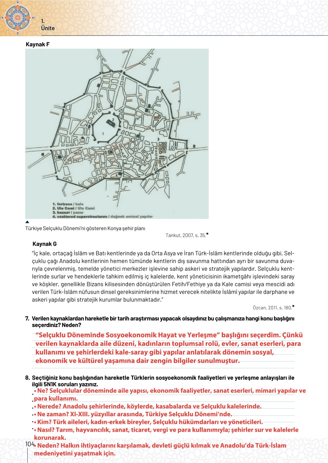10. Sınıf Meb Yayınları Tarih Ders Kitabı Sayfa 104 Cevapları 10. Sınıf Meb Yayınları Tarih Ders Kitabı Sayfa 104 Cevapları