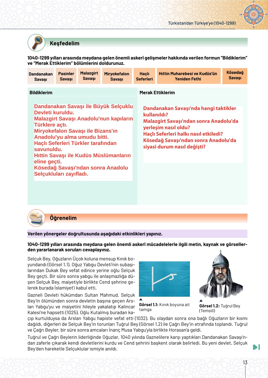 10. Sınıf Meb Yayınları Tarih Ders Kitabı Sayfa 13 Cevapları 10. Sınıf Meb Yayınları Tarih Ders Kitabı Sayfa 13 Cevapları