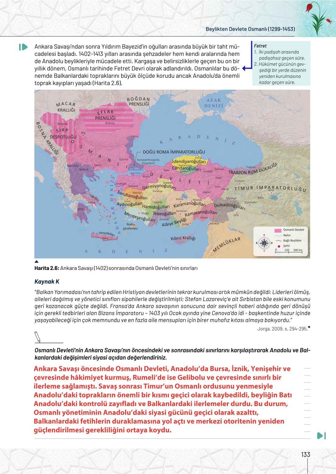 10. Sınıf Meb Yayınları Tarih Ders Kitabı Sayfa 133 Cevapları