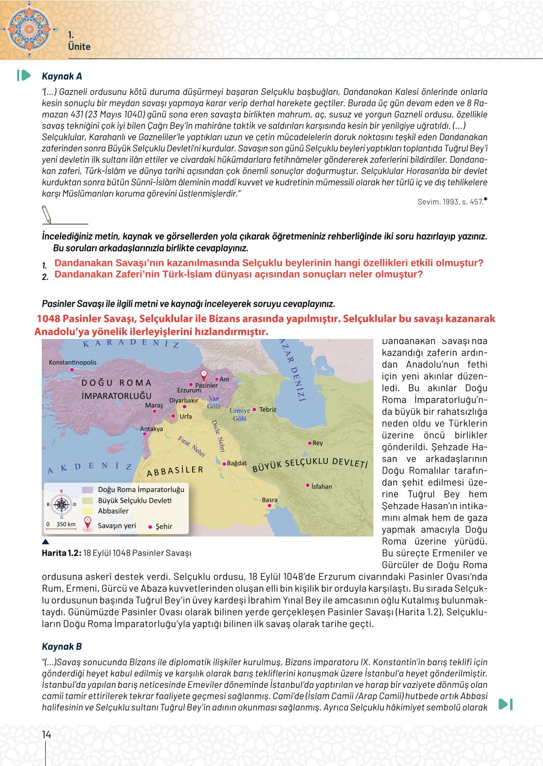 10. Sınıf Meb Yayınları Tarih Ders Kitabı Sayfa 14 Cevapları