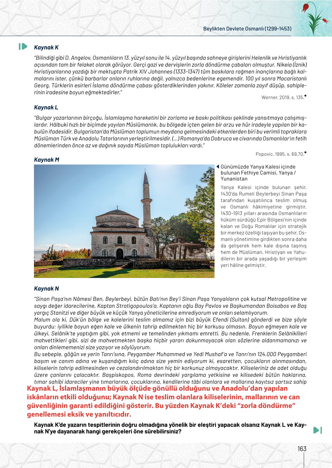 10. Sınıf Meb Yayınları Tarih Ders Kitabı Sayfa 163 Cevapları