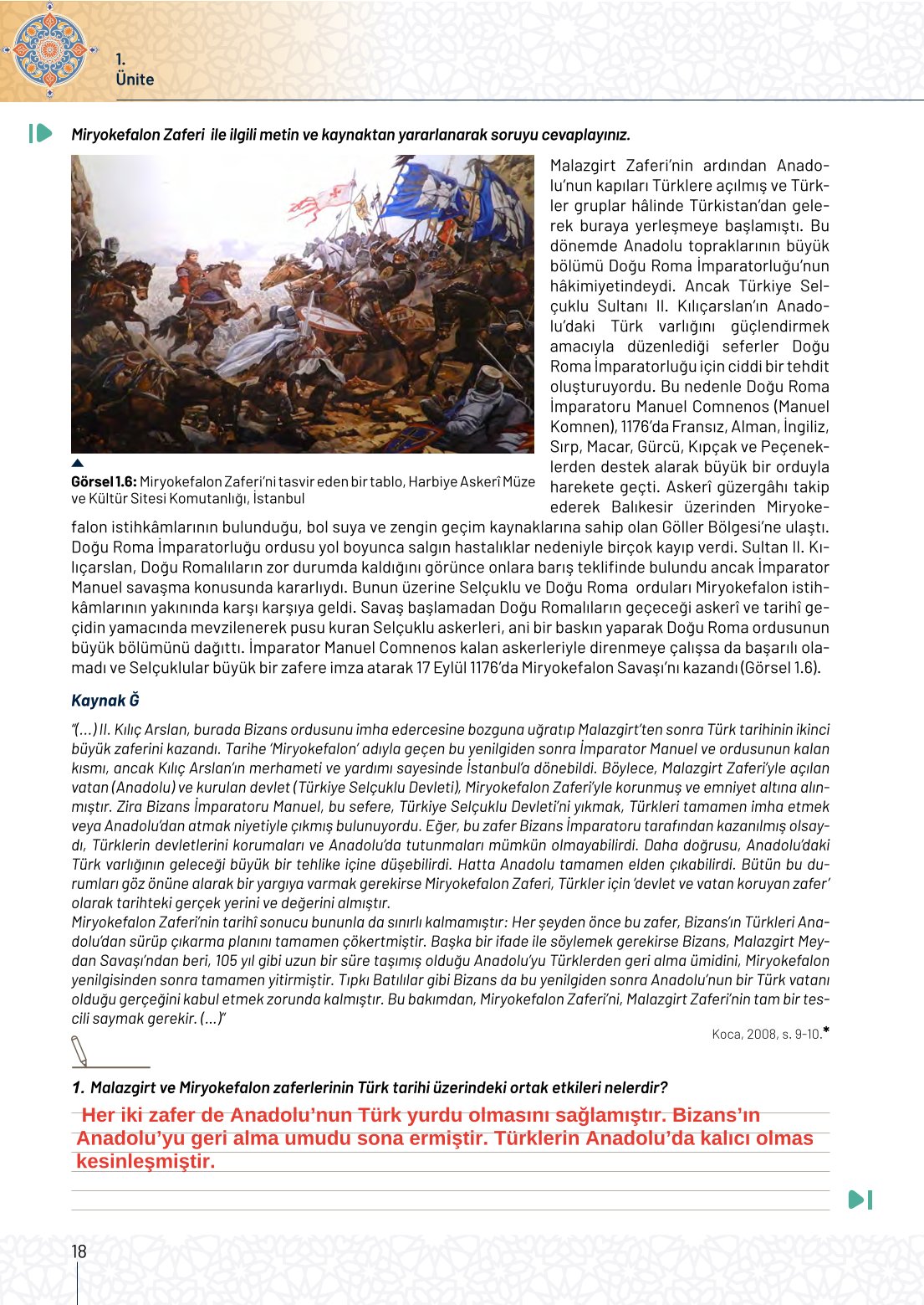 10. Sınıf Meb Yayınları Tarih Ders Kitabı Sayfa 18 Cevapları 10. Sınıf Meb Yayınları Tarih Ders Kitabı Sayfa 18 Cevapları