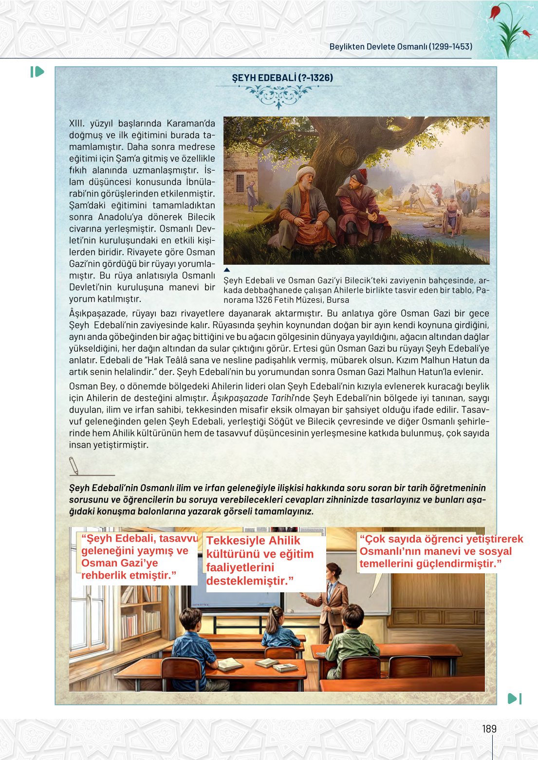 10. Sınıf Meb Yayınları Tarih Ders Kitabı Sayfa 189 Cevapları