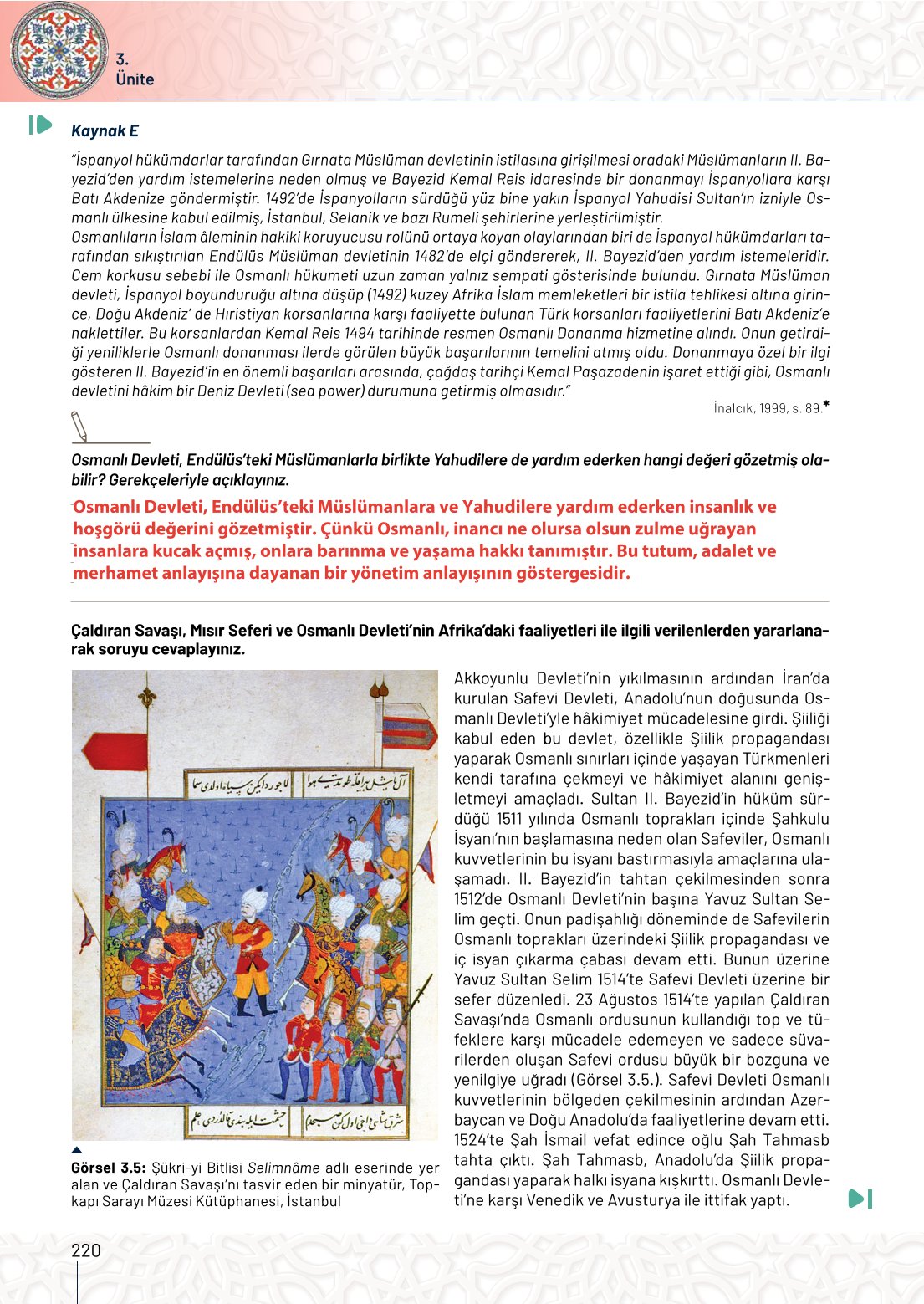 10. Sınıf Meb Yayınları Tarih Ders Kitabı Sayfa 220 Cevapları