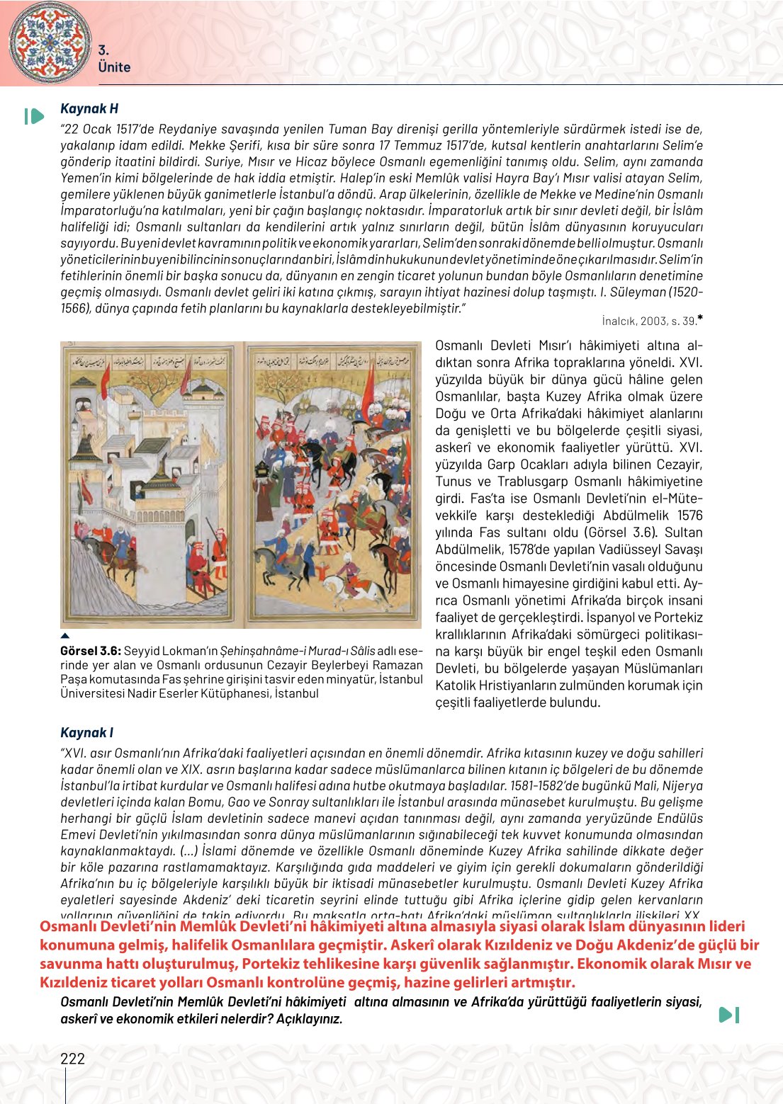 10. Sınıf Meb Yayınları Tarih Ders Kitabı Sayfa 222 Cevapları